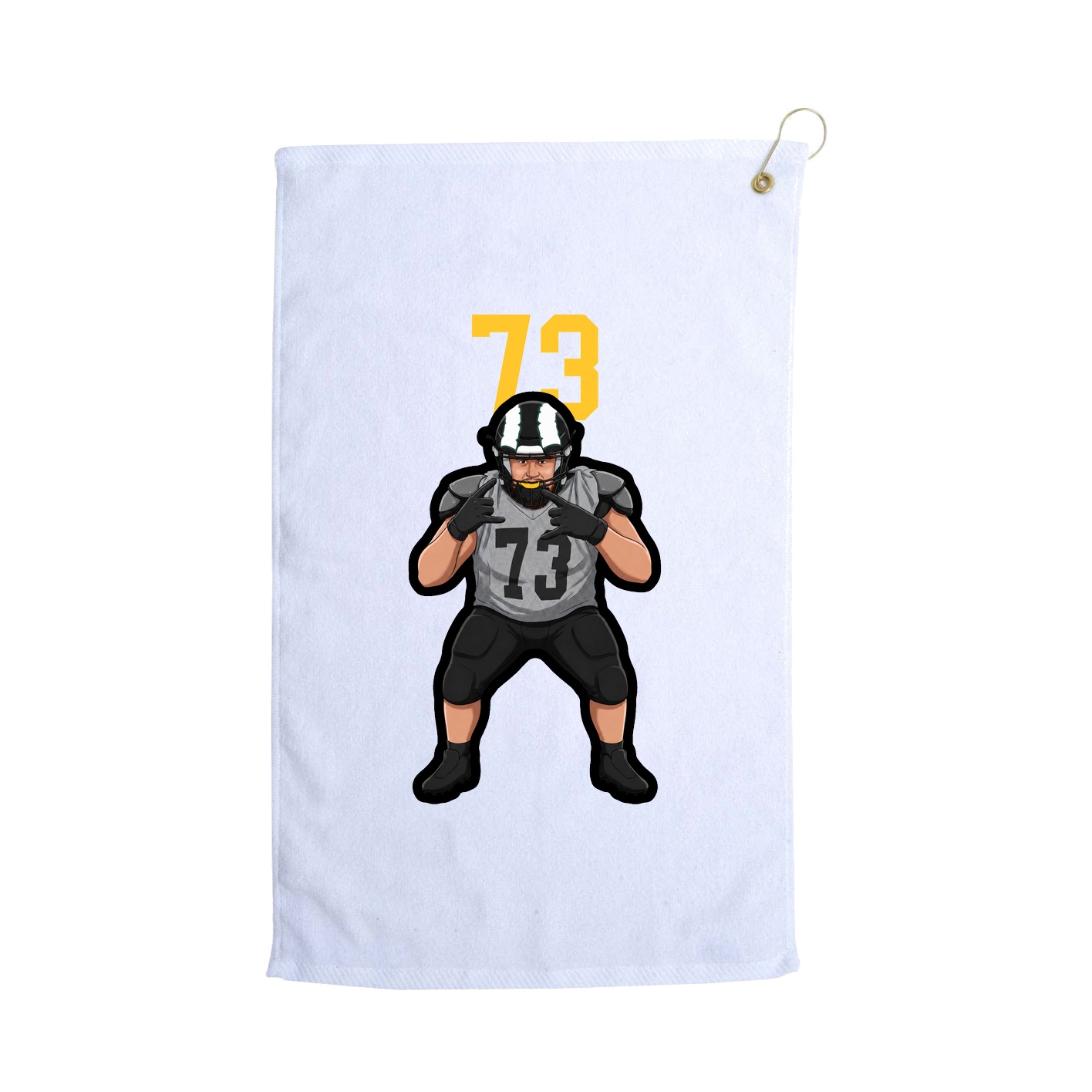Golf Towel — Number Top in White