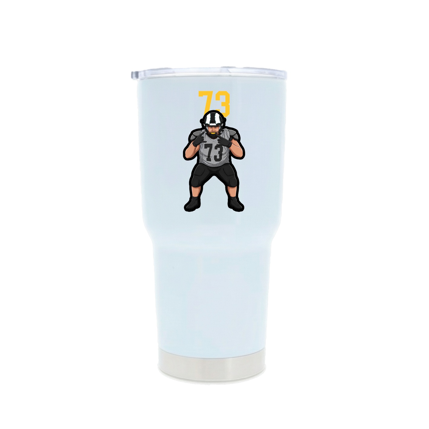 30oz Stainless Steel Tumbler — Number Top in White