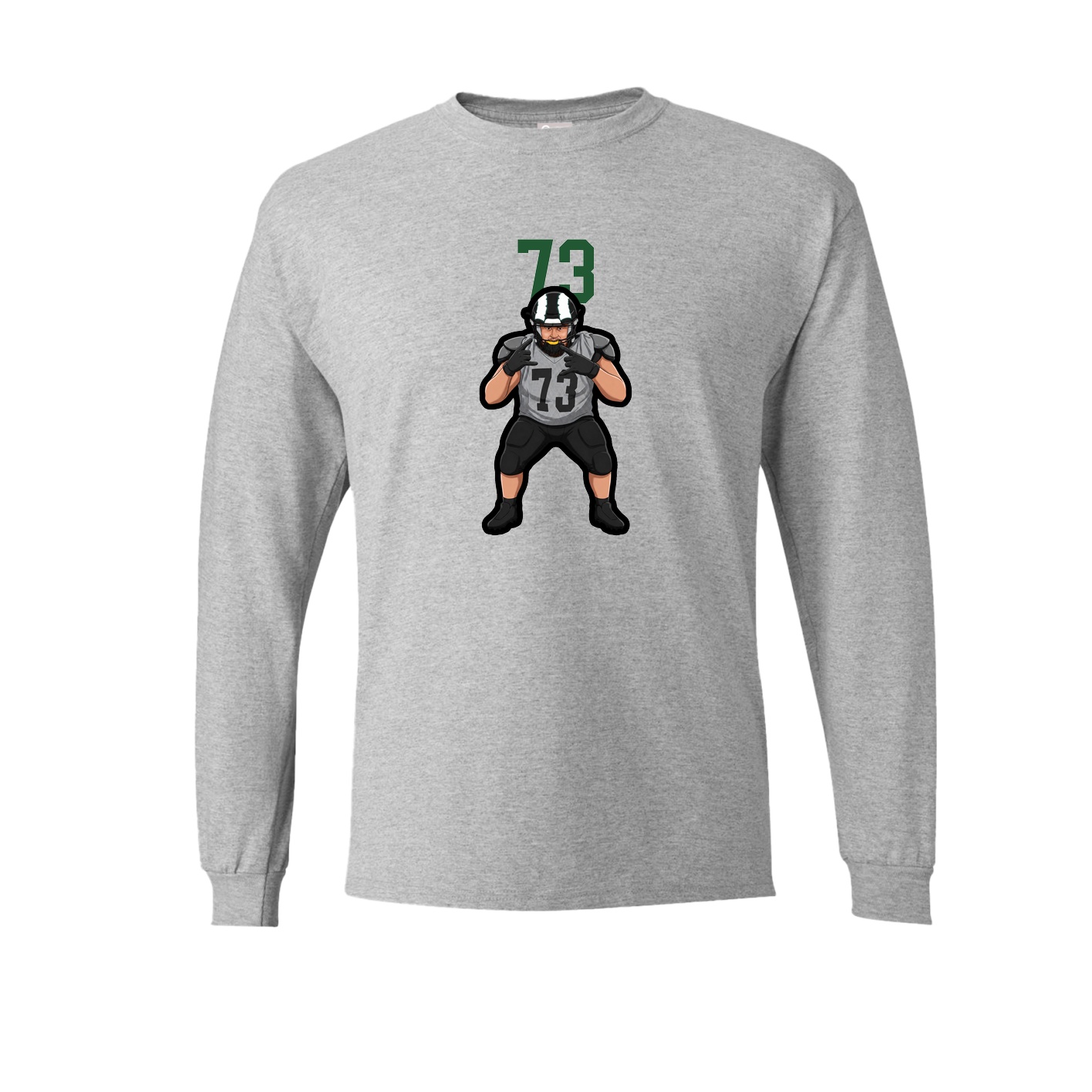 Long Sleeve Tee — Number Top in Grey