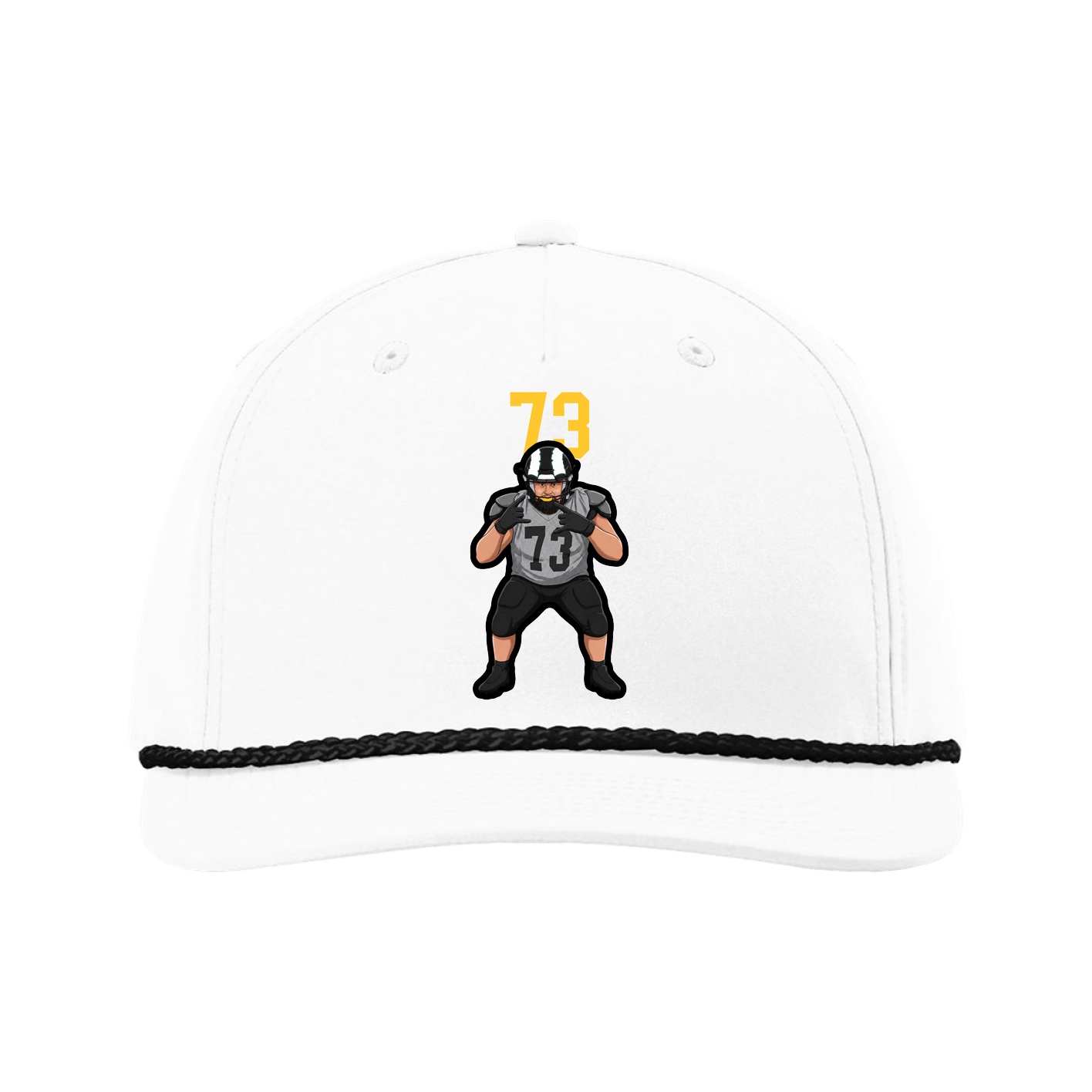 Five-Panel Classic Rope Cap — Number Top in White