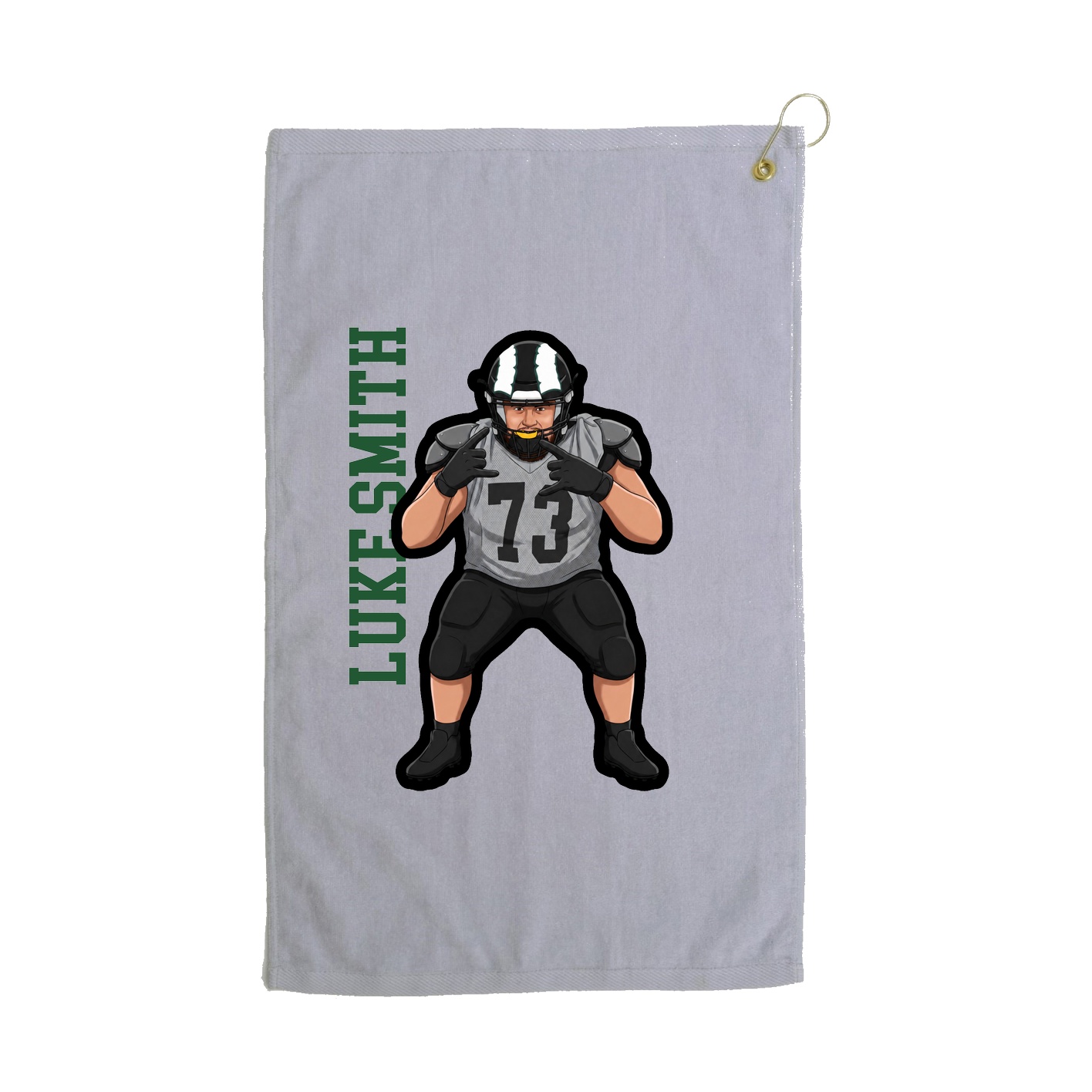 Golf Towel — Name Vertical in Grey