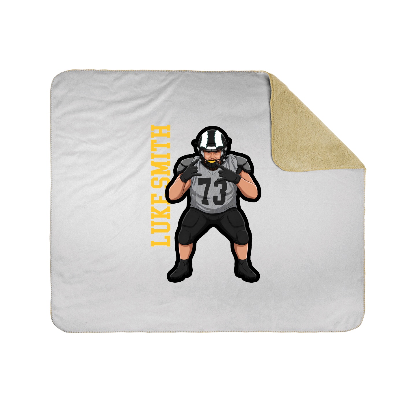 Throw Blanket — Name Vertical in White
