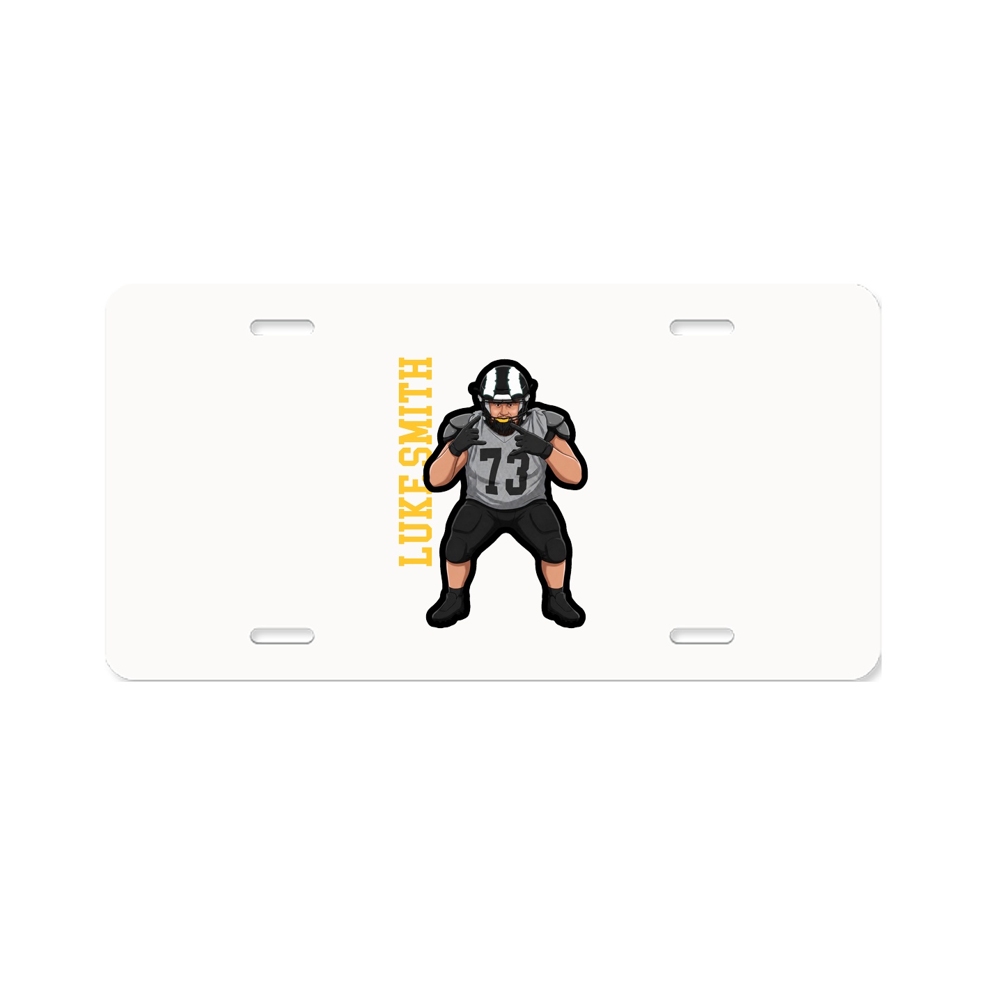 License Plate — Name Vertical in Classic