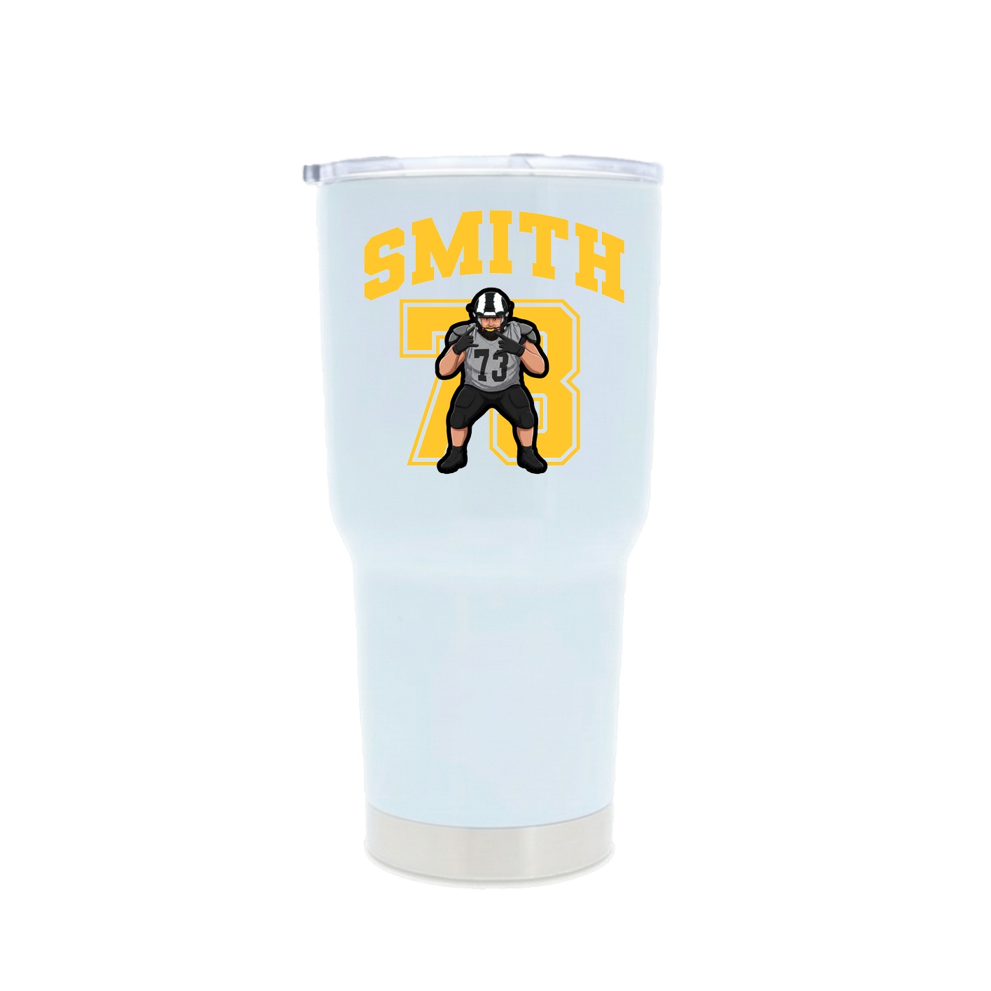30oz Stainless Steel Tumbler — Number in White