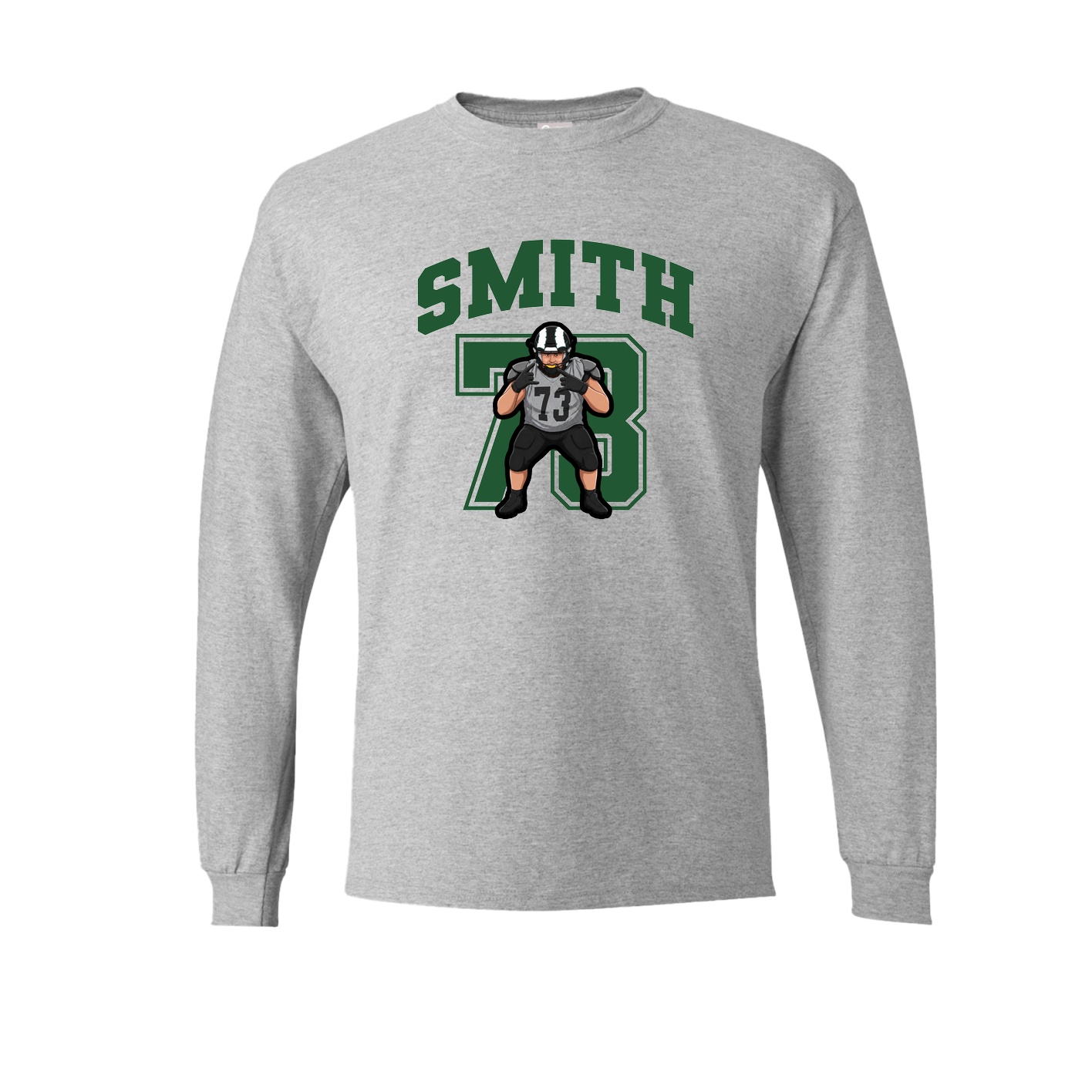 Long Sleeve Tee — Number in Grey