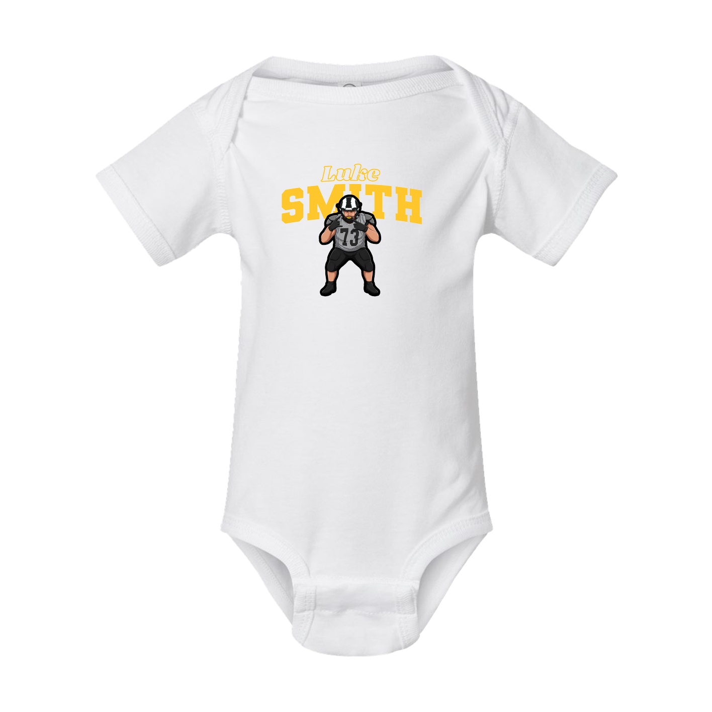 Baby Onesie — Name Arch in White