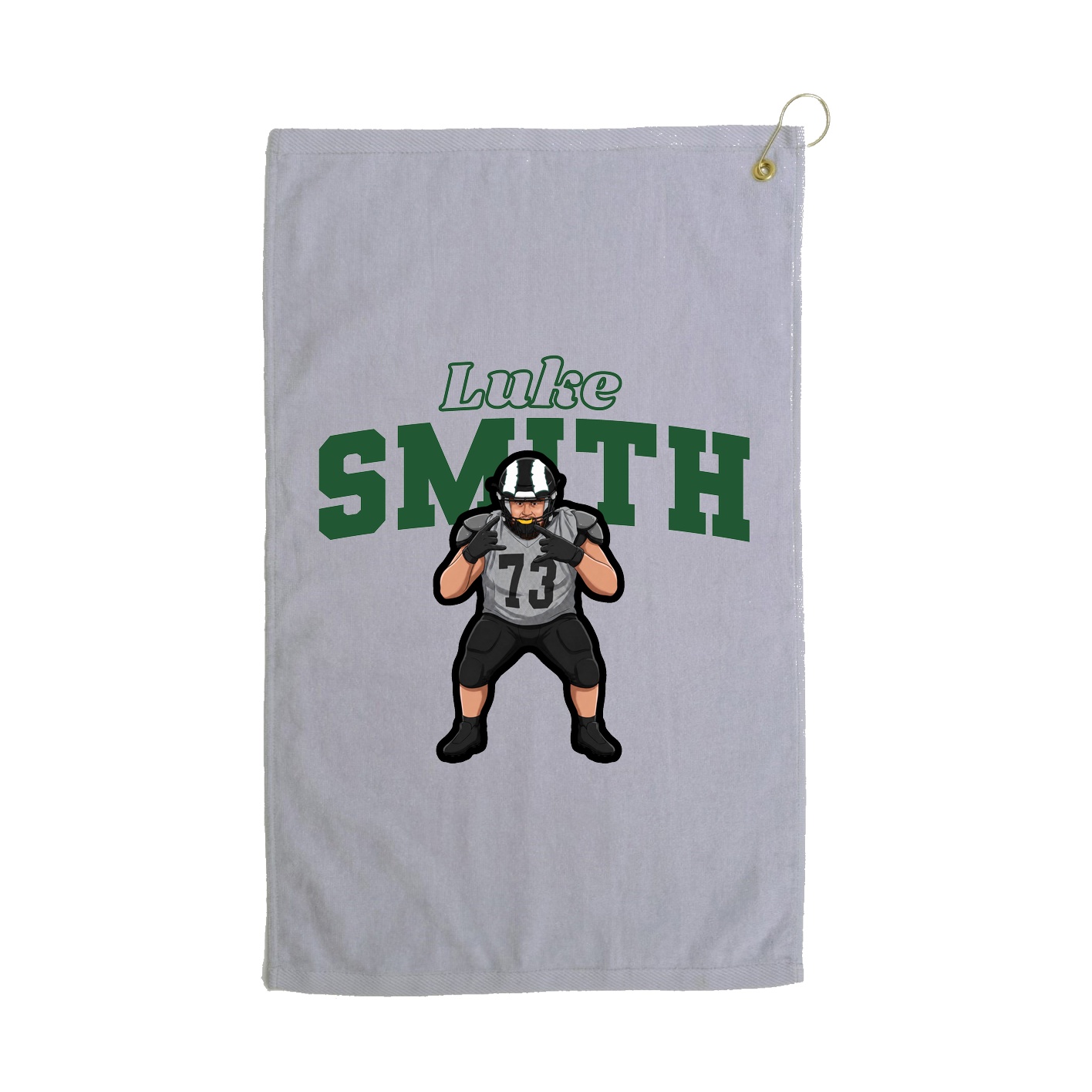 Golf Towel — Name Arch in Grey