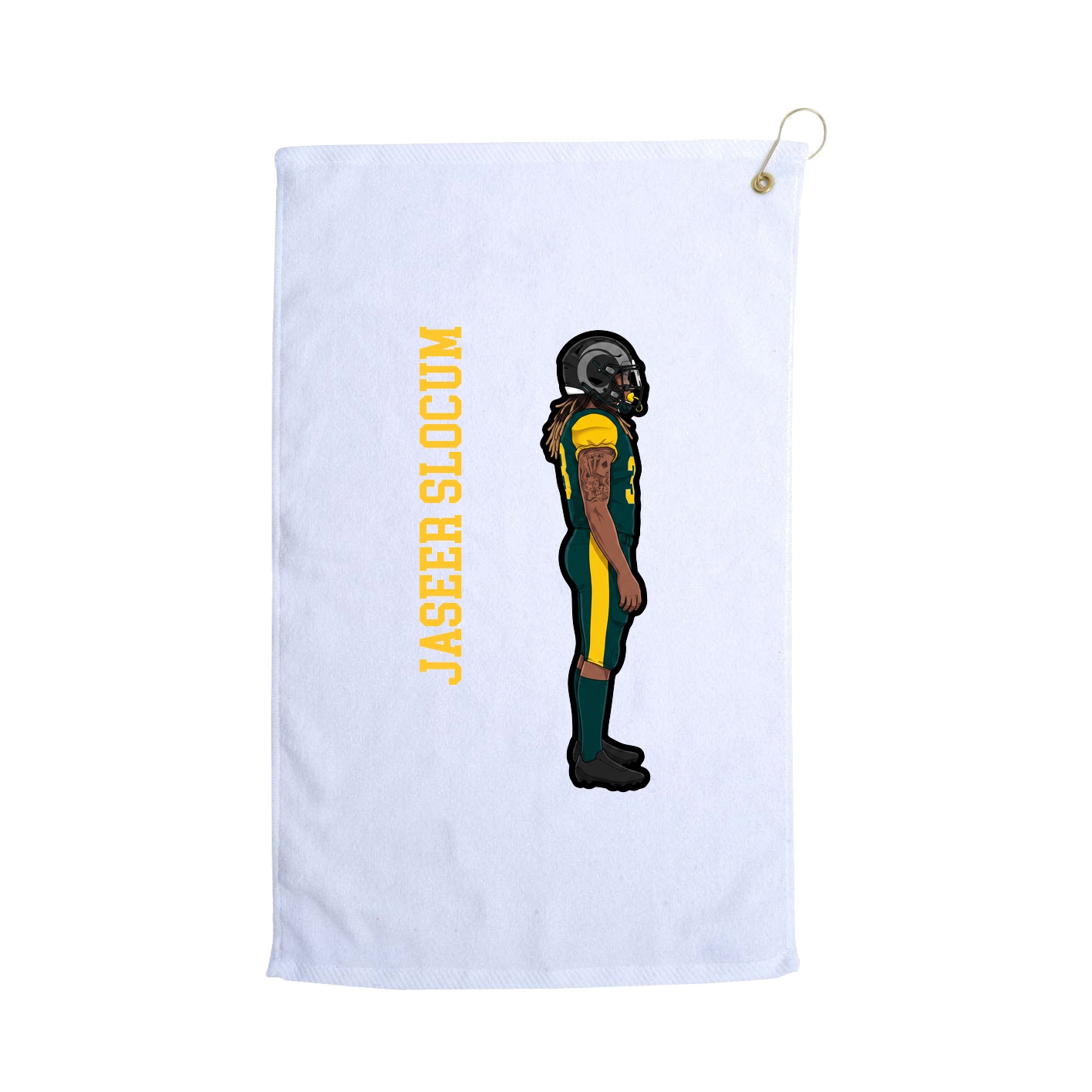 Golf Towel — Name Vertical in White