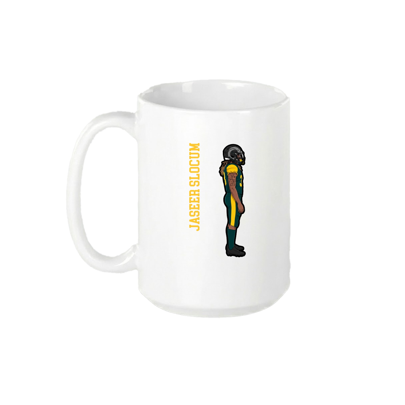 15oz Coffee Mug — Name Vertical in White