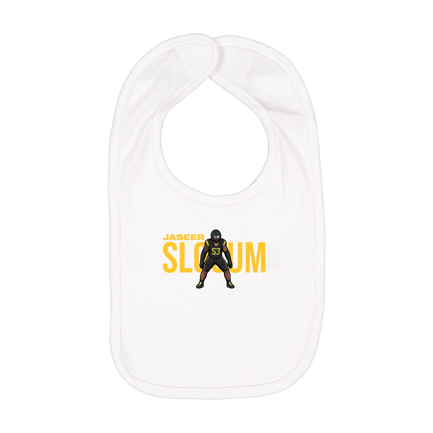Infant Bib — Player Name in White
