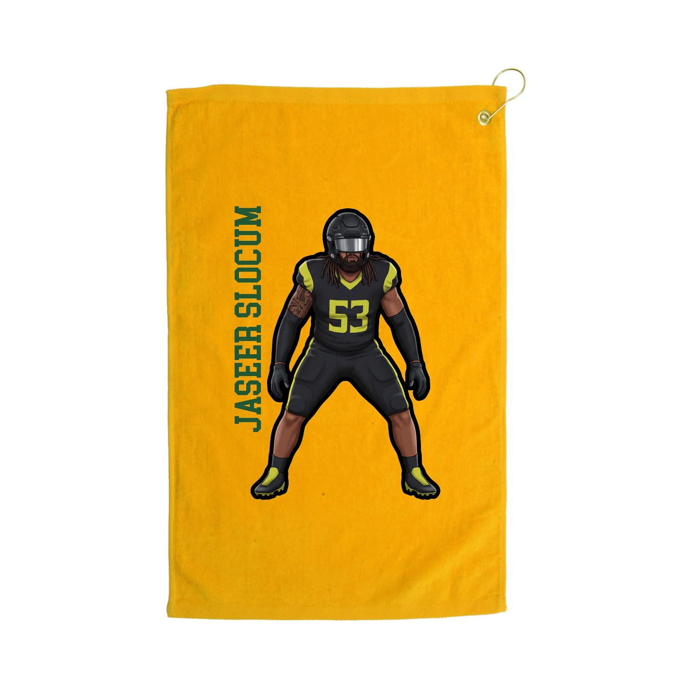 Golf Towel — Name Vertical in Gold
