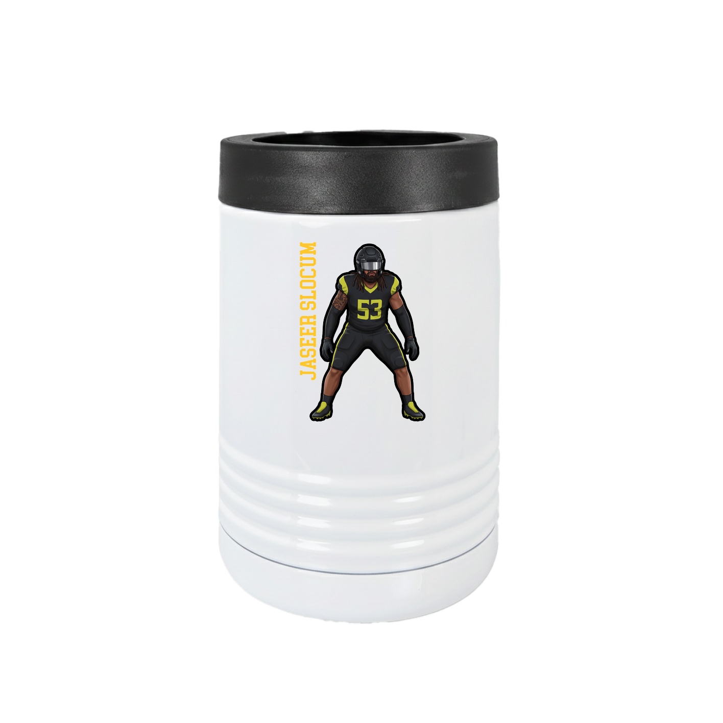 Beverage Holder — Name Vertical in White