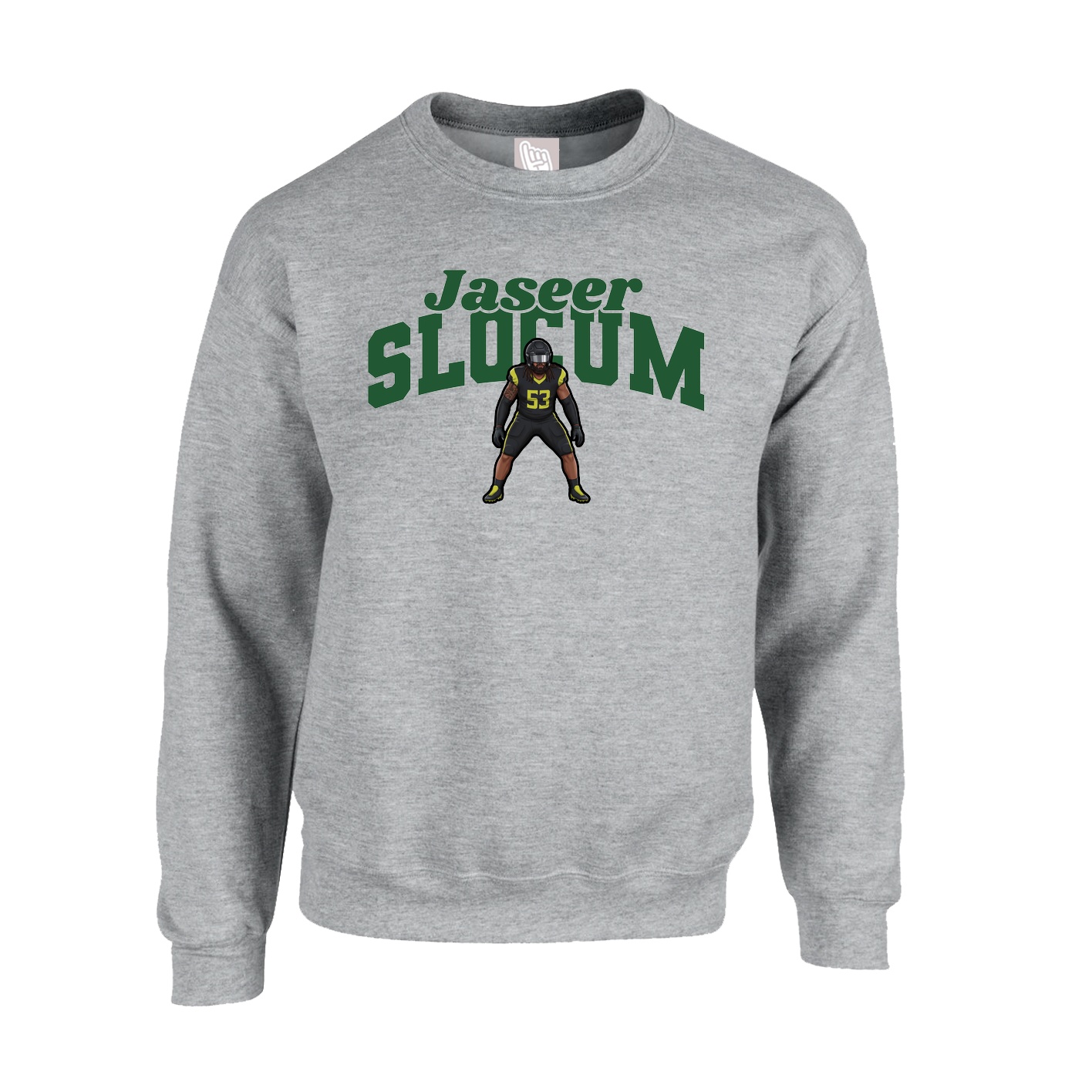 Fleece Crew — Signature Arch in Grey