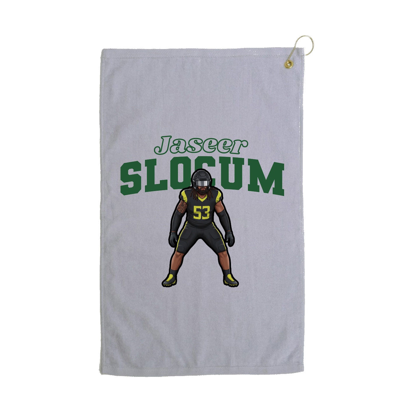 Golf Towel — Name Arch in Grey