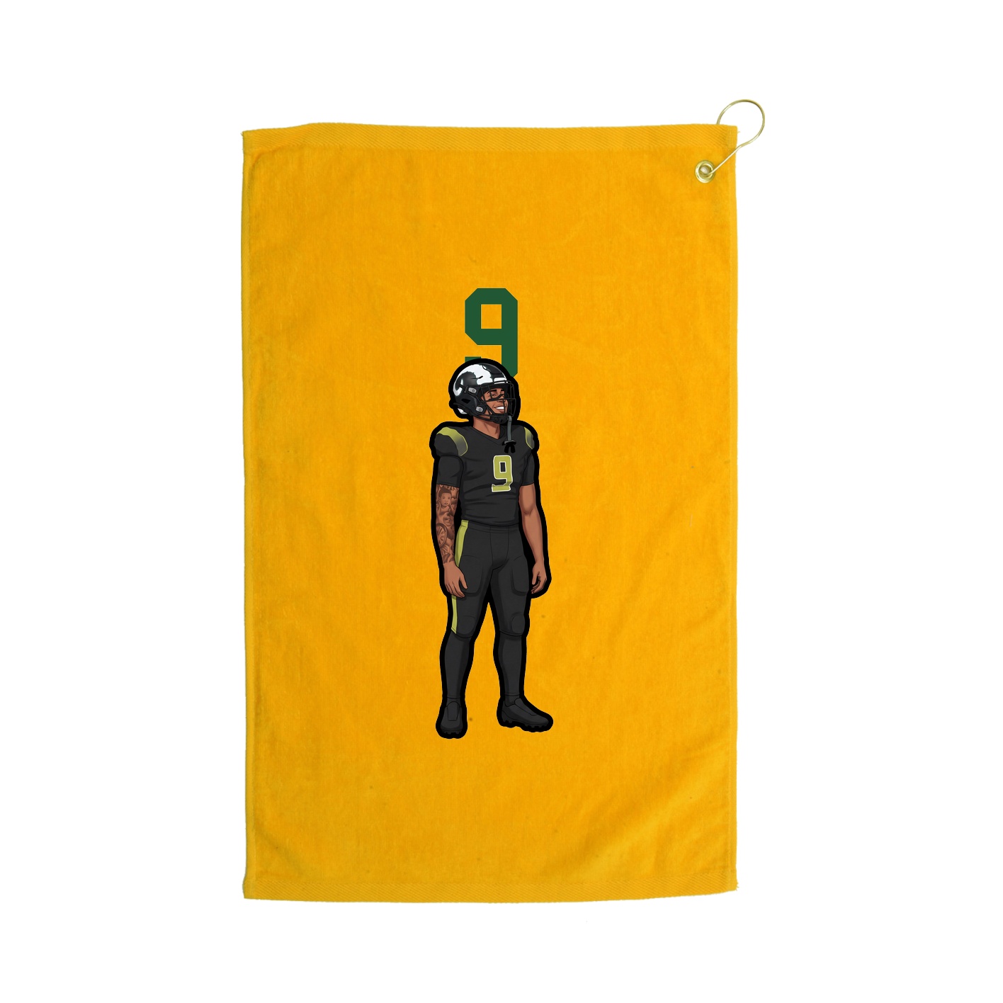 Golf Towel — Number Top in Gold