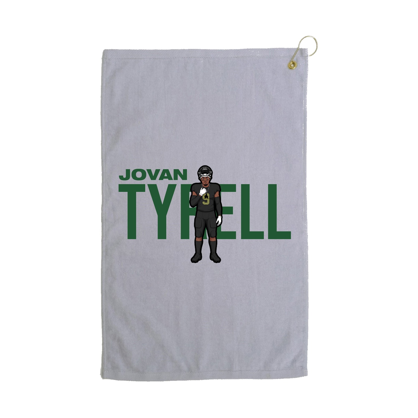 Golf Towel — Player Name in Grey