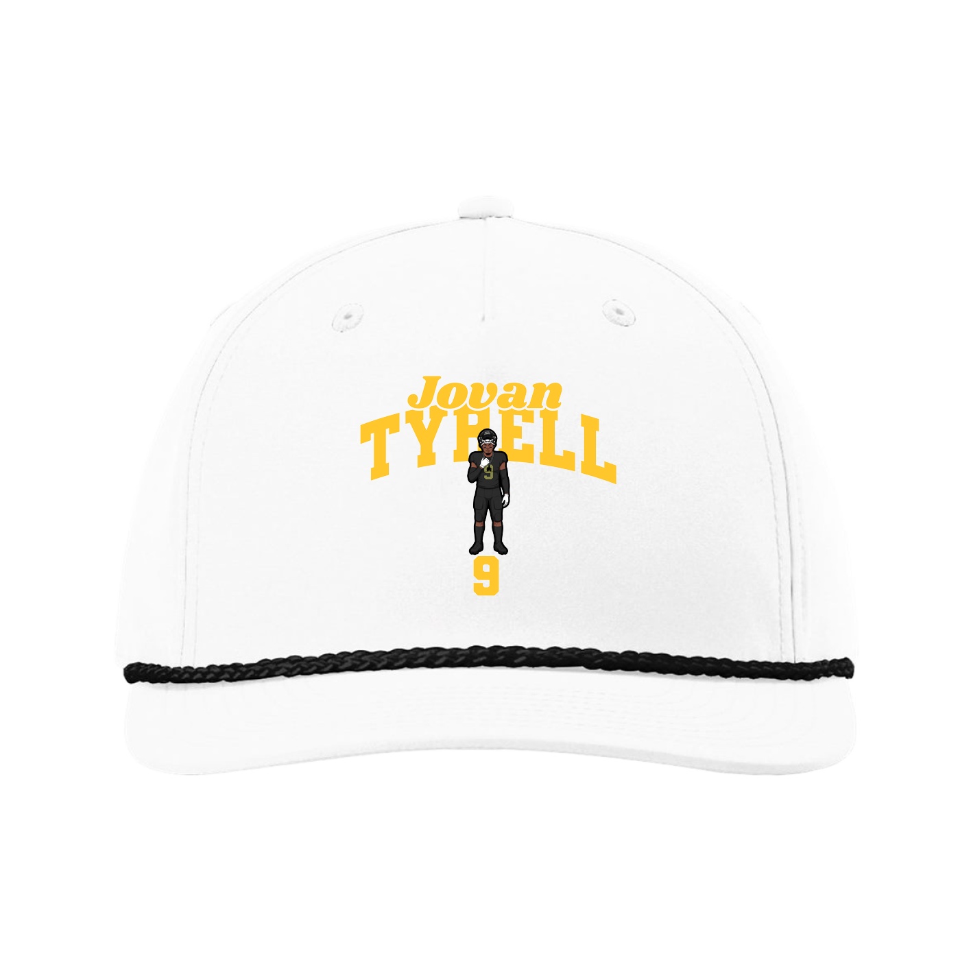 Five-Panel Classic Rope Cap — Signature Arch in White