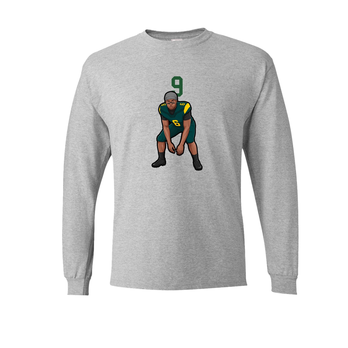 Long Sleeve Tee — Number Top in Grey