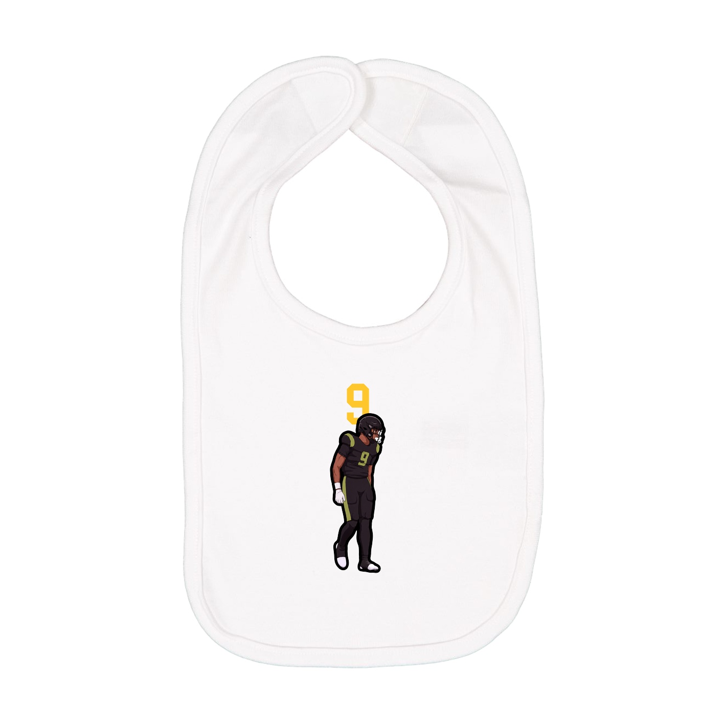 Infant Bib — Number Top in White
