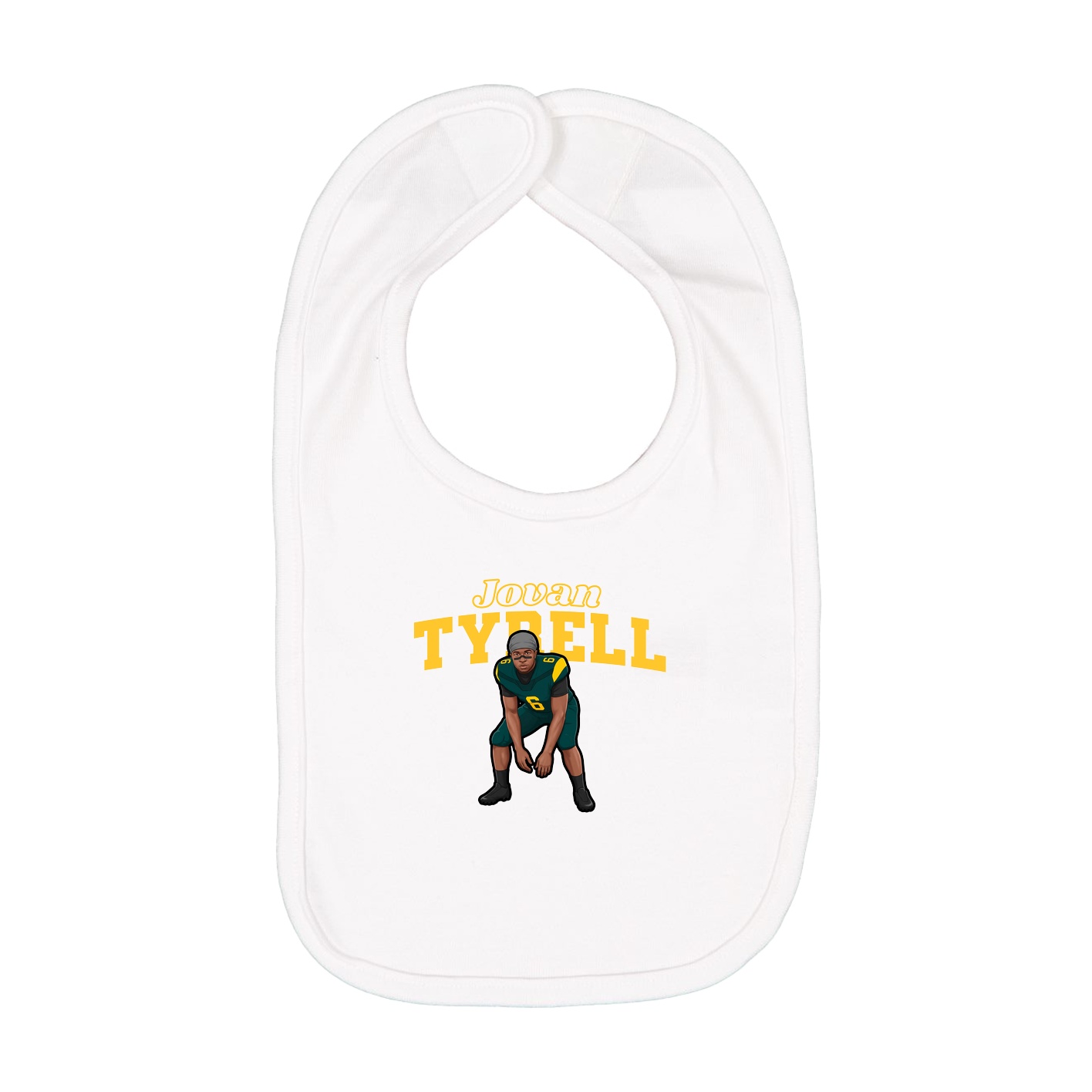 Infant Bib — Name Arch in White