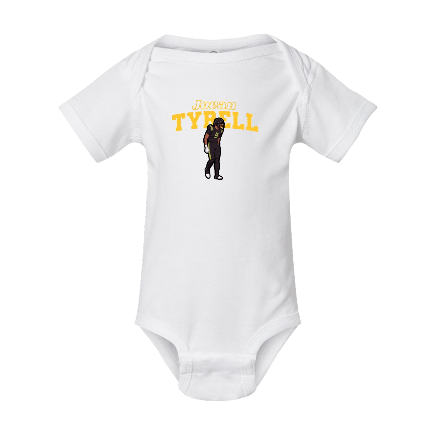 Baby Onesie — Name Arch in White
