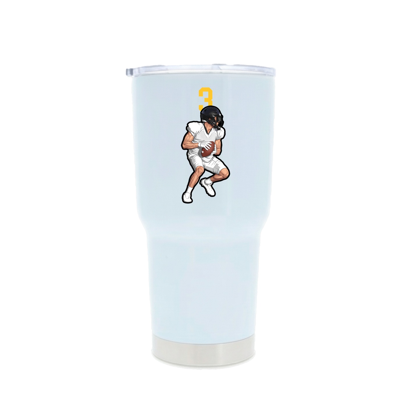 30oz Stainless Steel Tumbler — Number Top in White