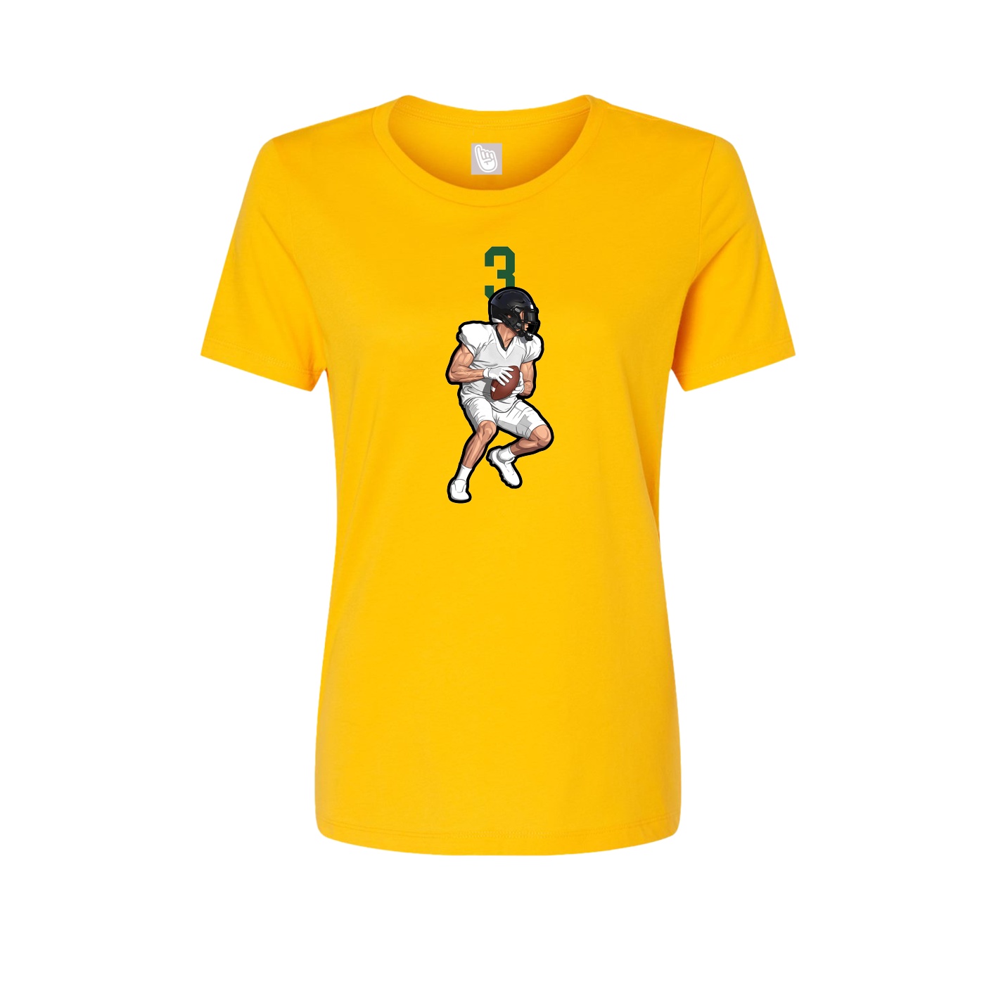 Fitted Women's Tee — Number Top in Gold