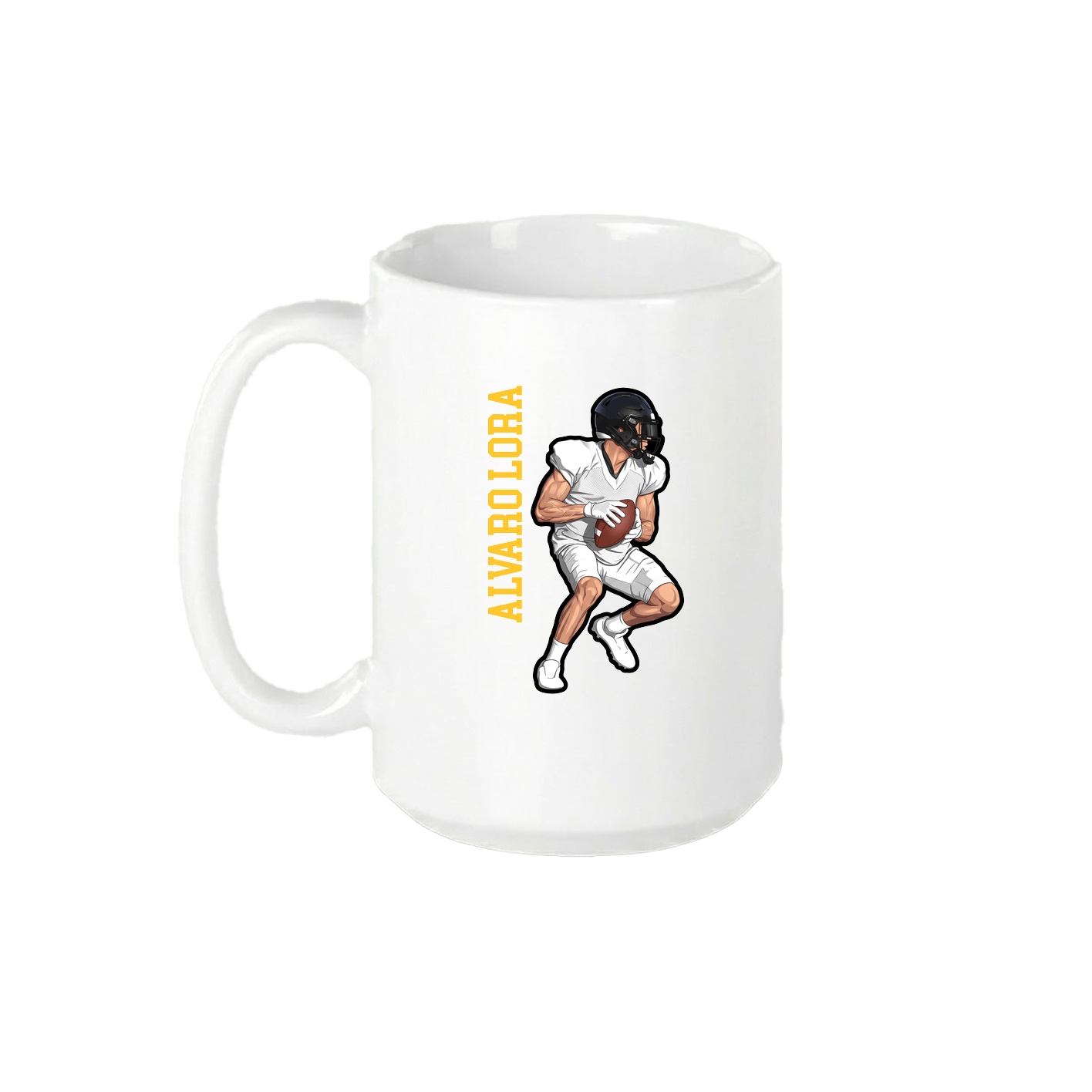 15oz Coffee Mug — Name Vertical in White