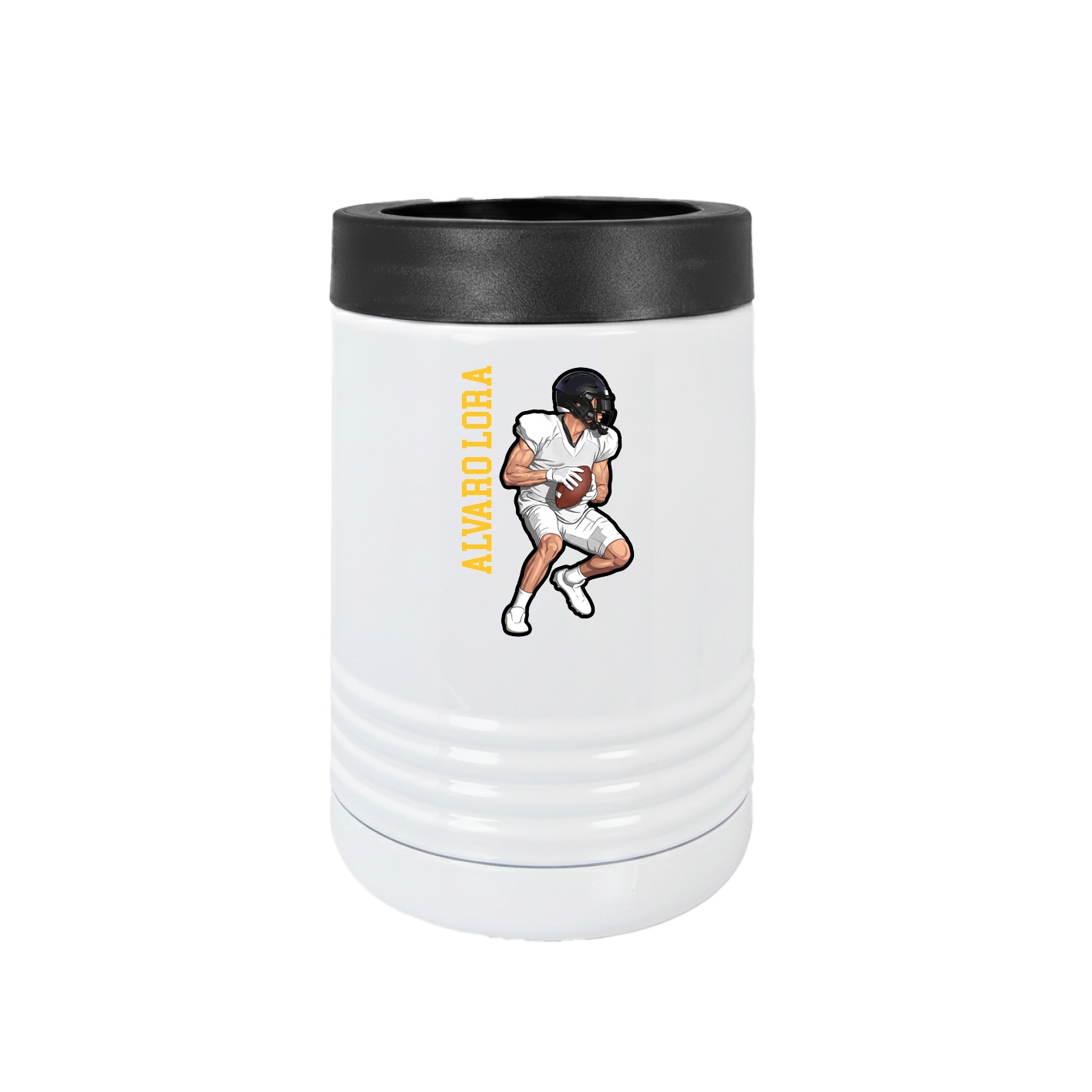 Beverage Holder — Name Vertical in White