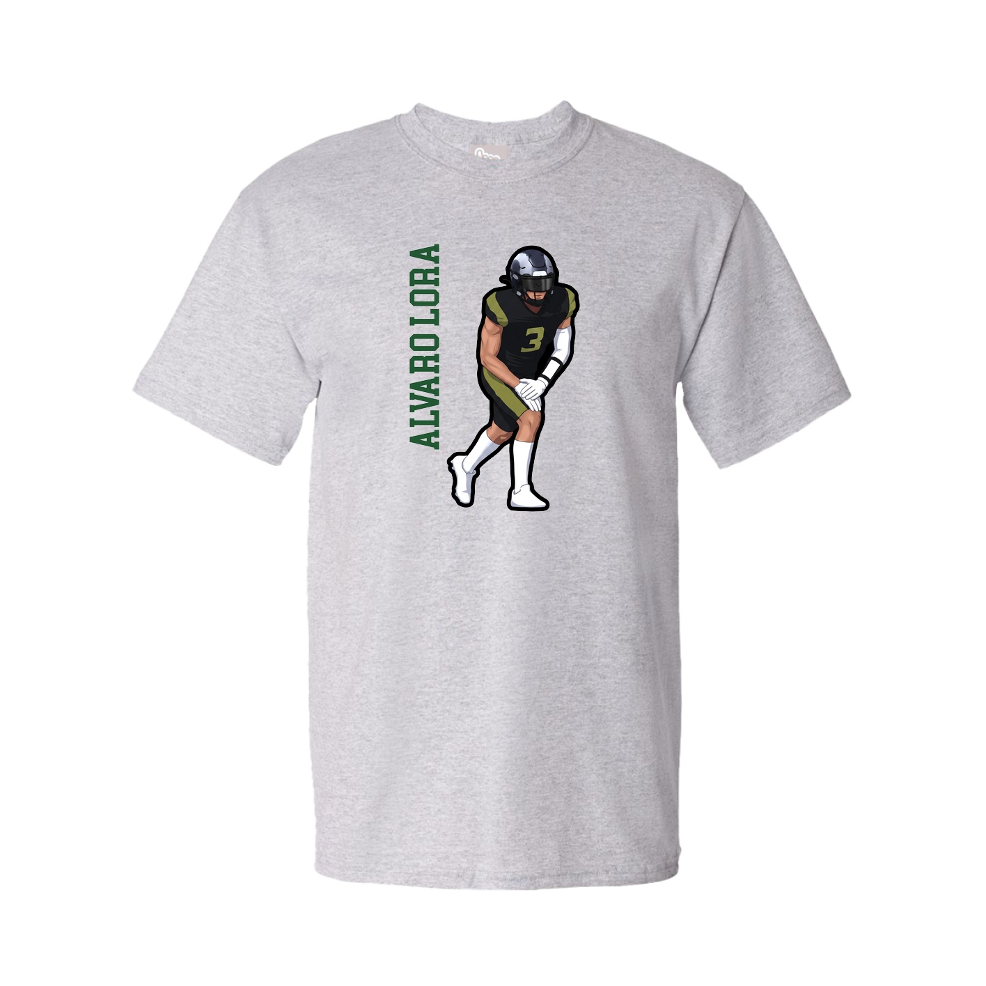 Youth Tee — Name Vertical in Grey