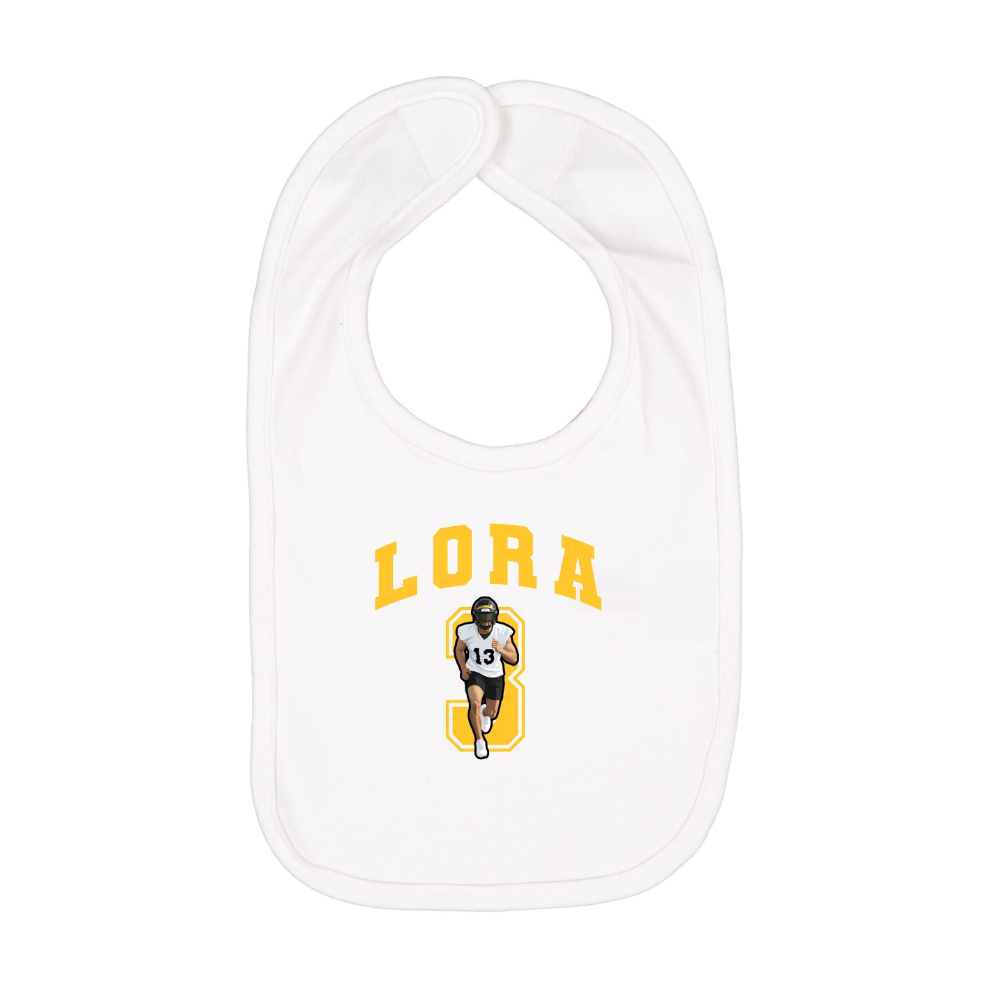Infant Bib — Number in White