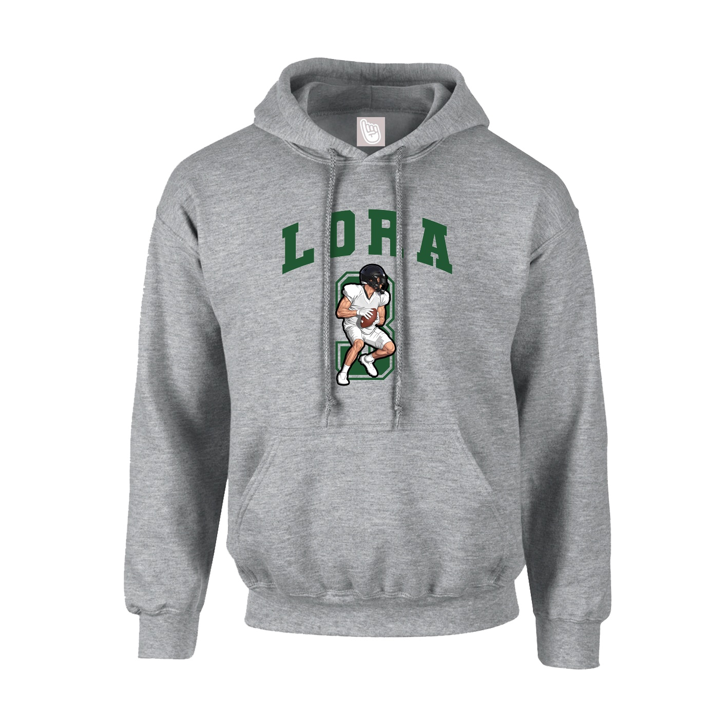 Youth Hoodie — Number in Grey