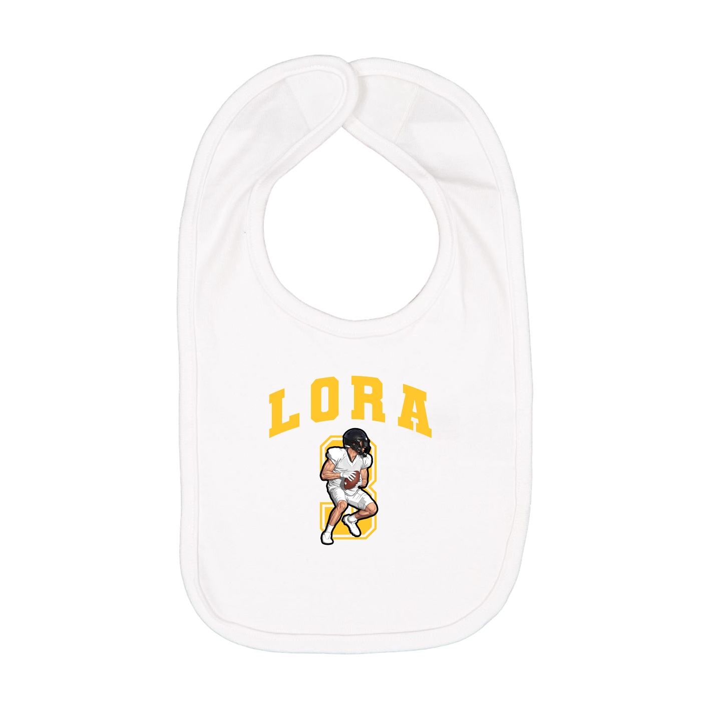 Infant Bib — Number in White