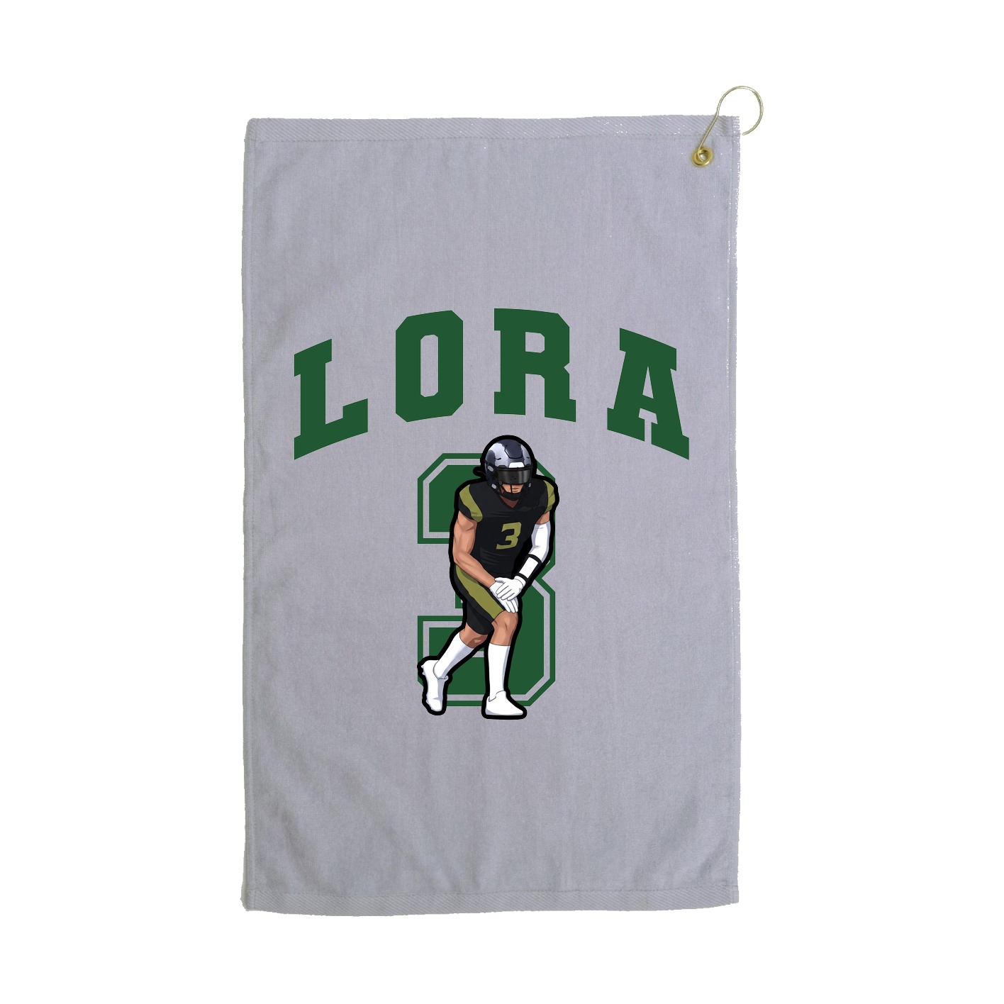 Golf Towel — Number in Grey