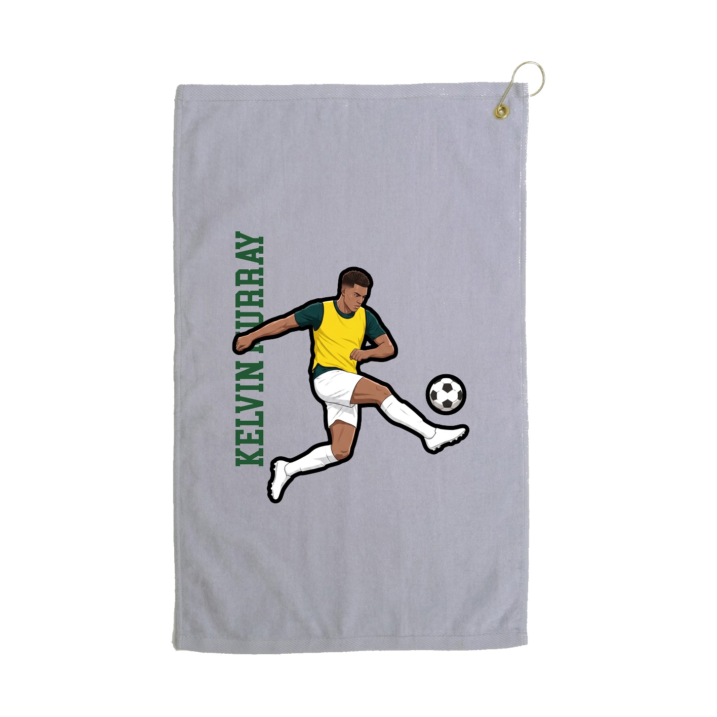 Golf Towel — Name Vertical in Grey