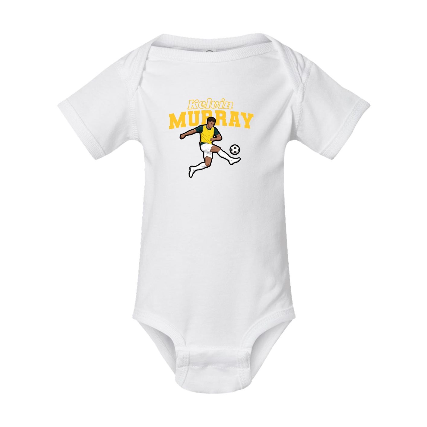Baby Onesie — Name Arch in White