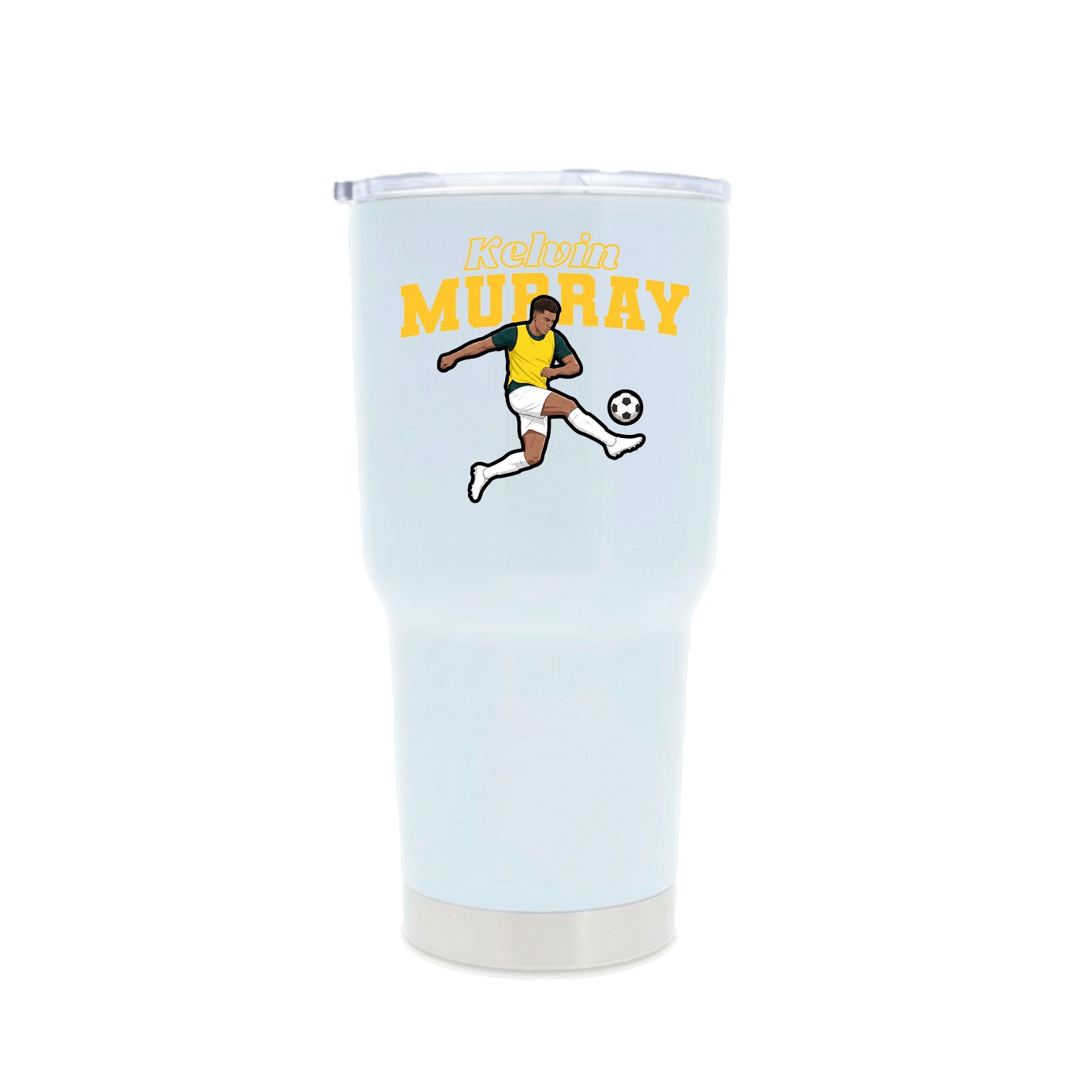 30oz Stainless Steel Tumbler — Name Arch in White