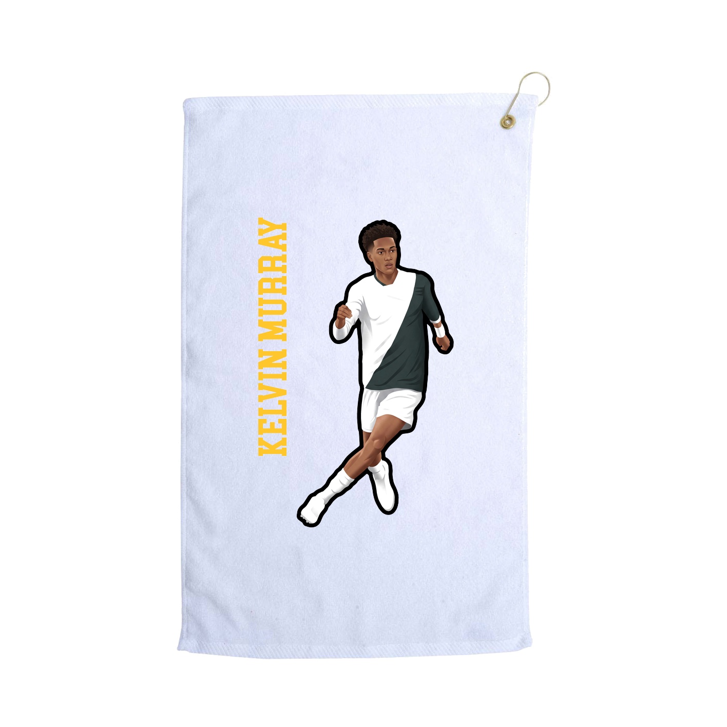 Golf Towel — Name Vertical in White