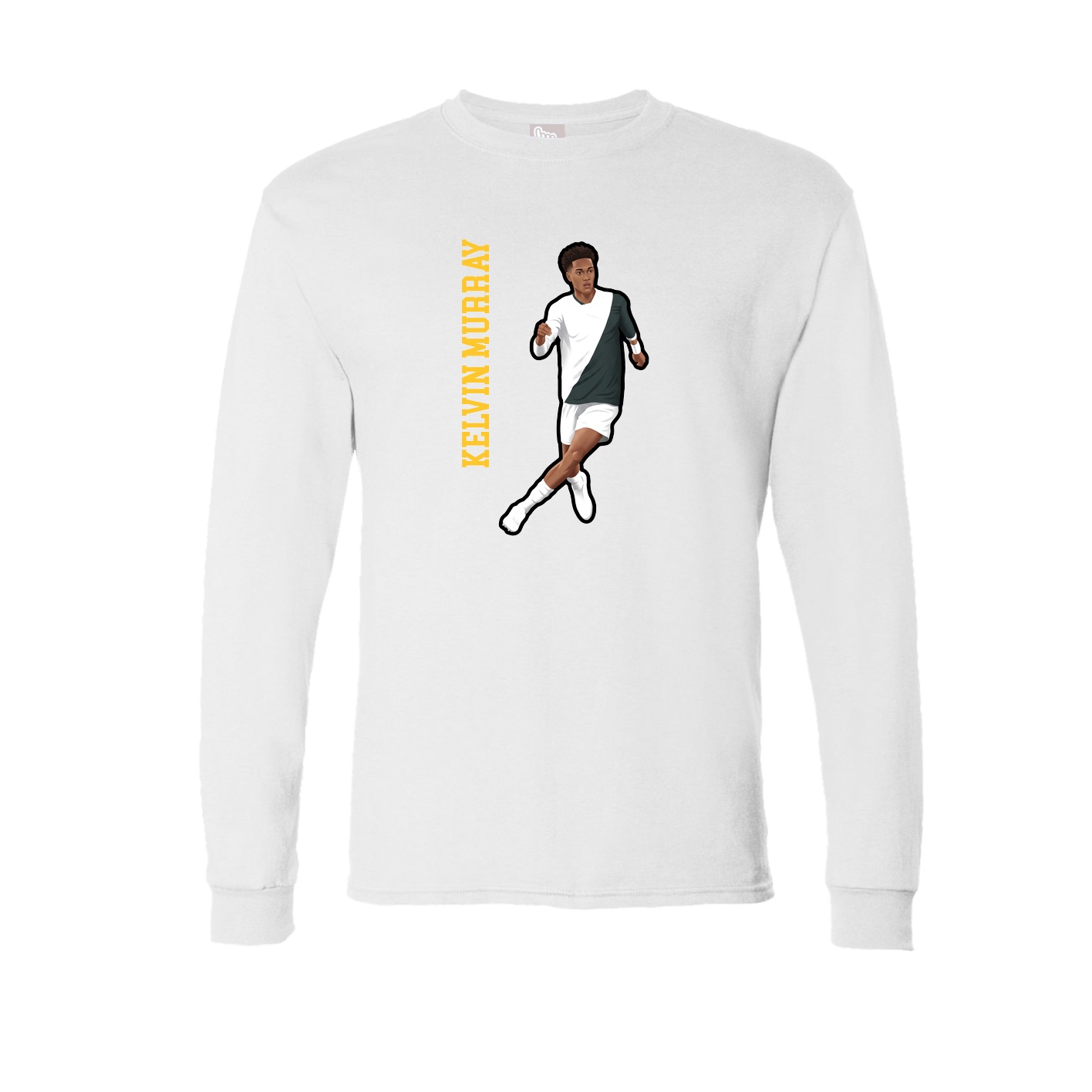 Long Sleeve Tee — Name Vertical in White