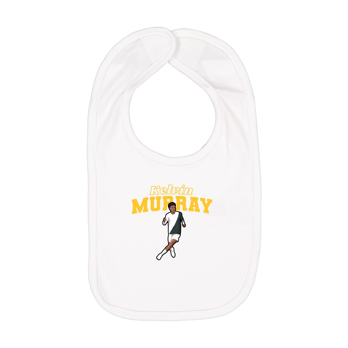 Infant Bib — Name Arch in White