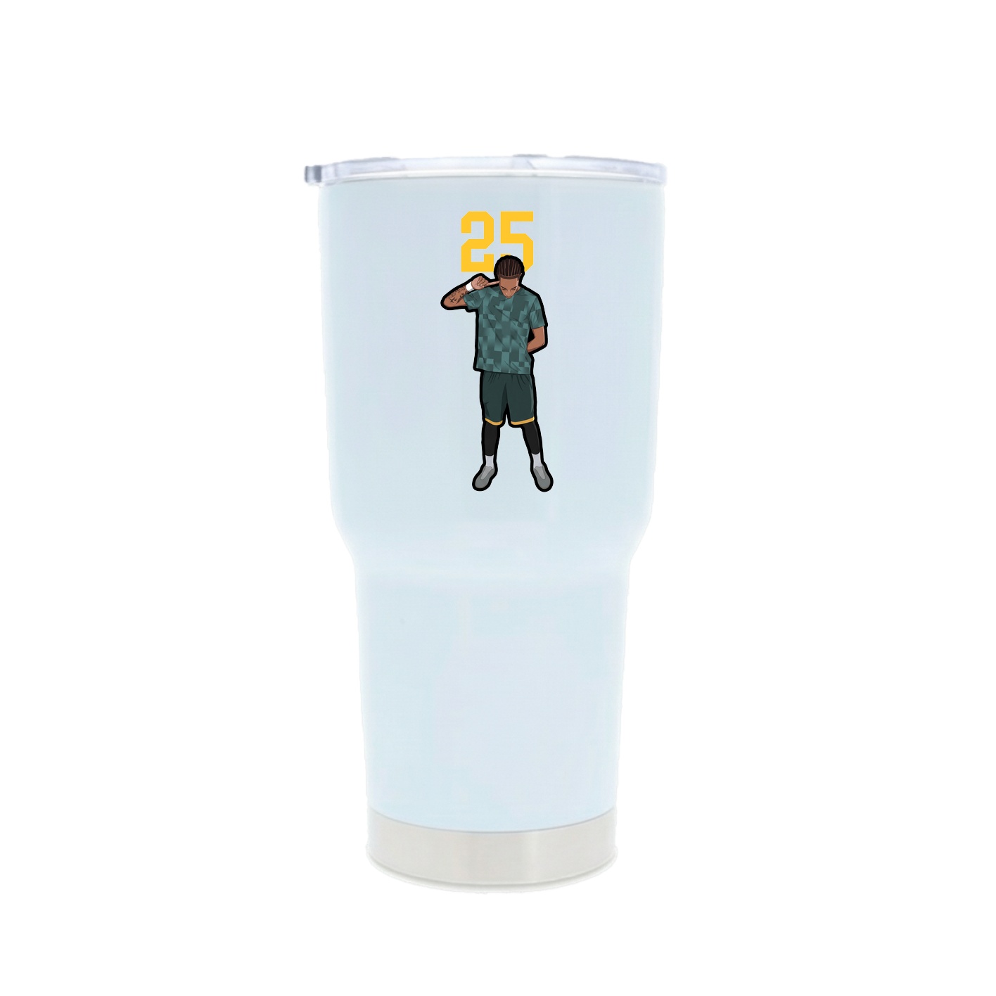 30oz Stainless Steel Tumbler — Number Top in White