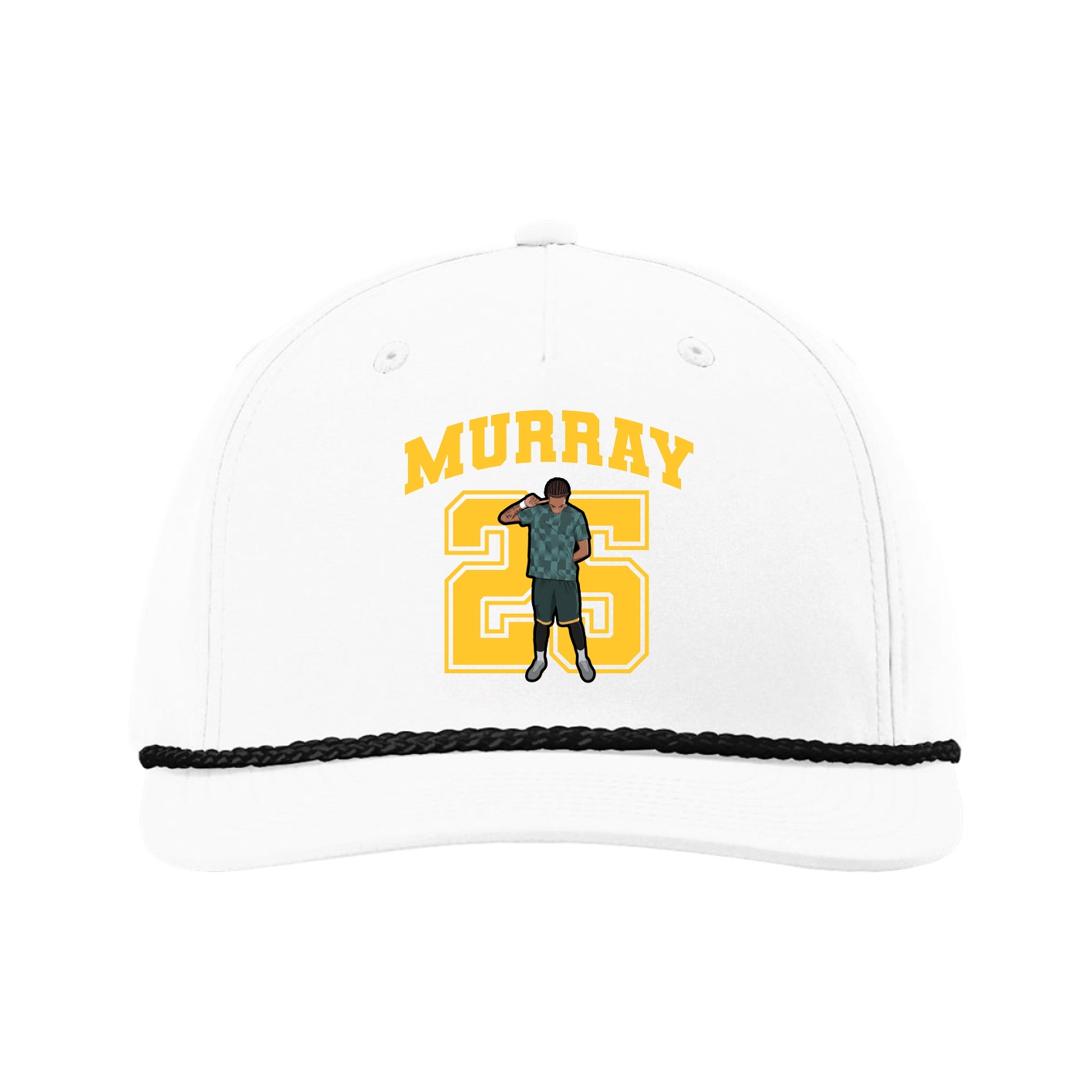 Five-Panel Classic Rope Cap — Number in White