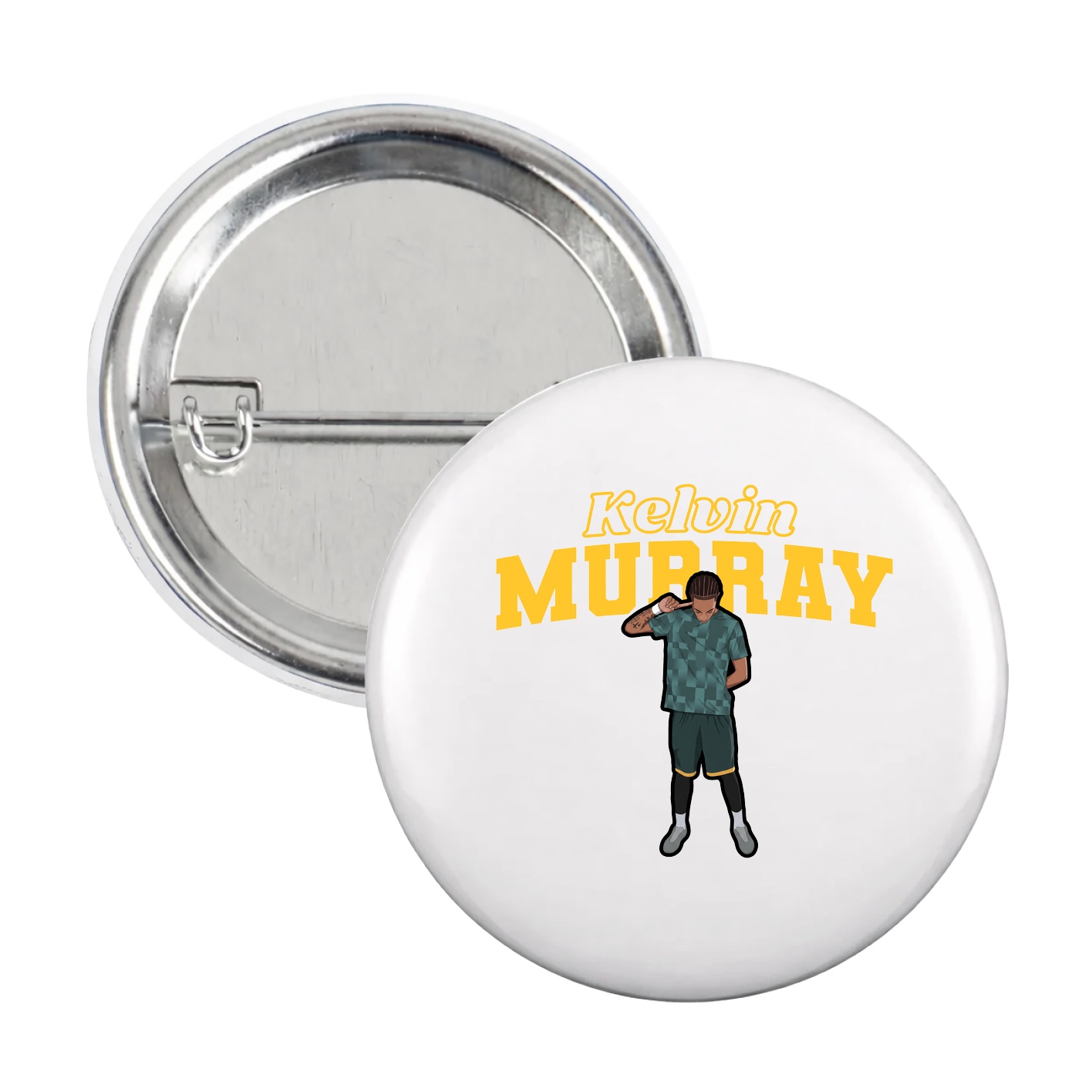 Game Day Button — Name Arch in White