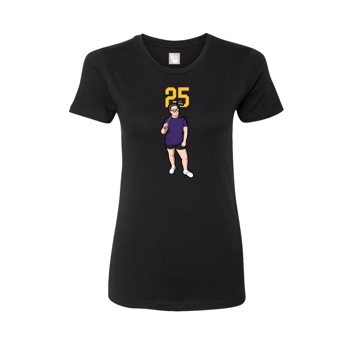 Fitted Women's Tee — Number Top in Black