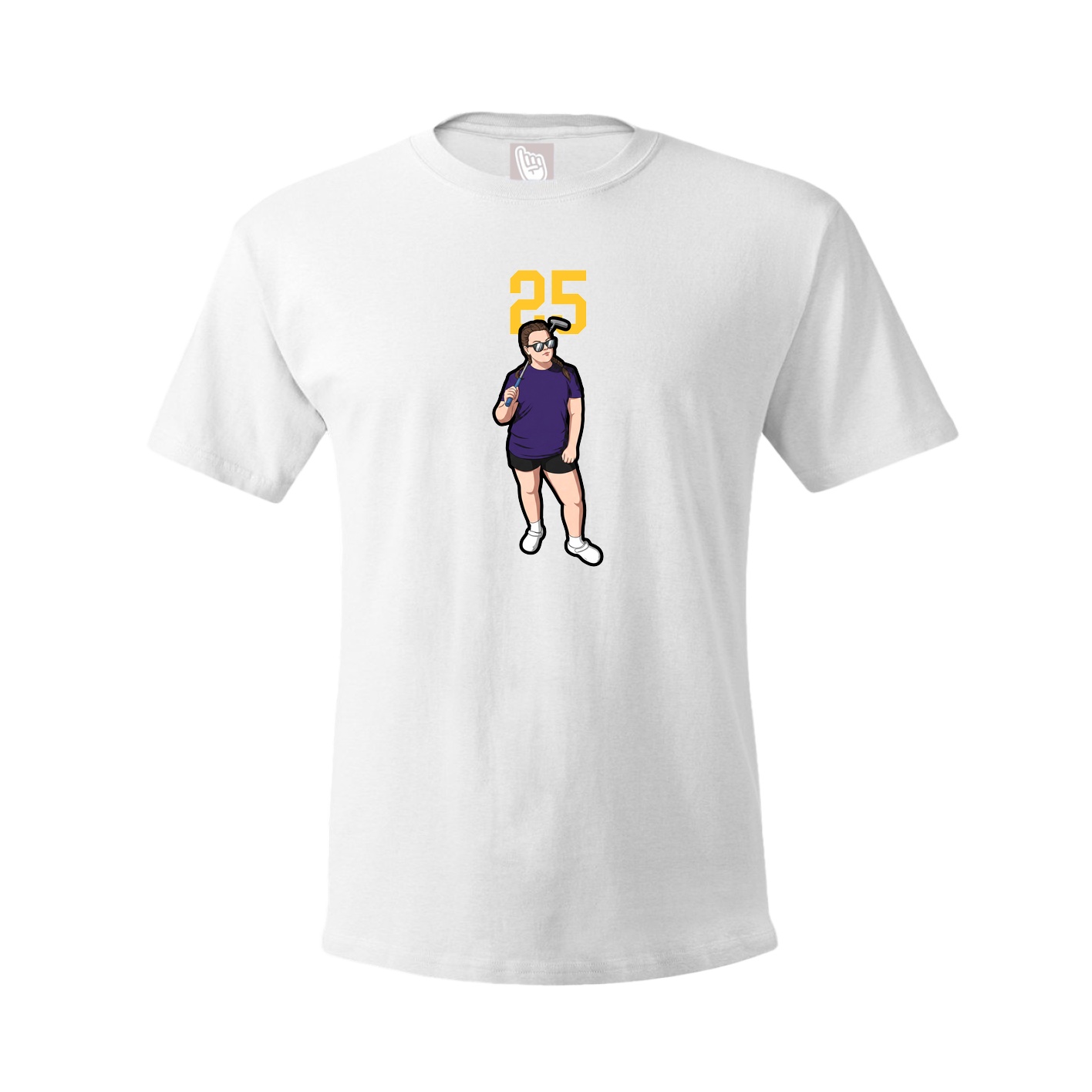 Youth Tee — Number Top in White