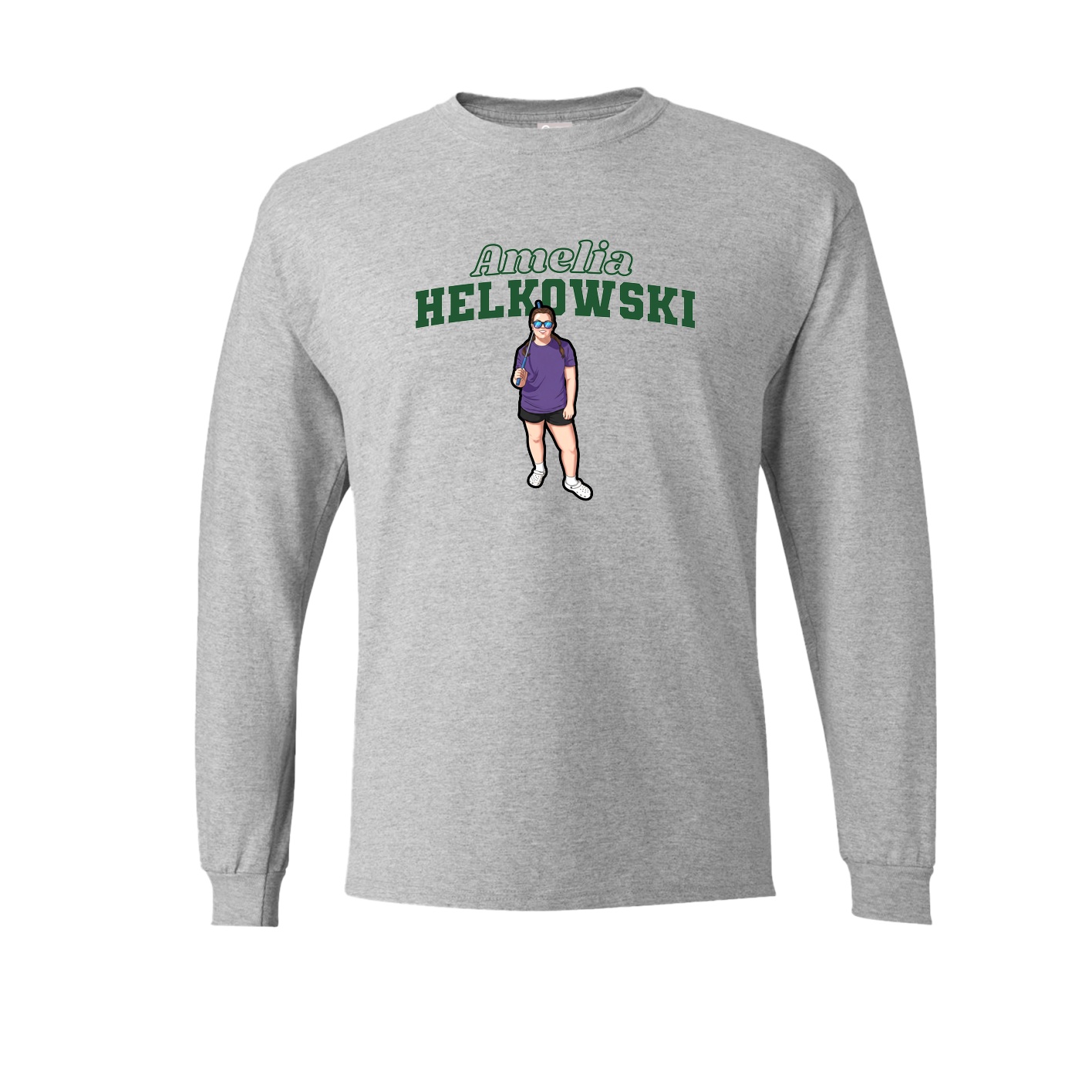 Long Sleeve Tee — Name Arch in Grey