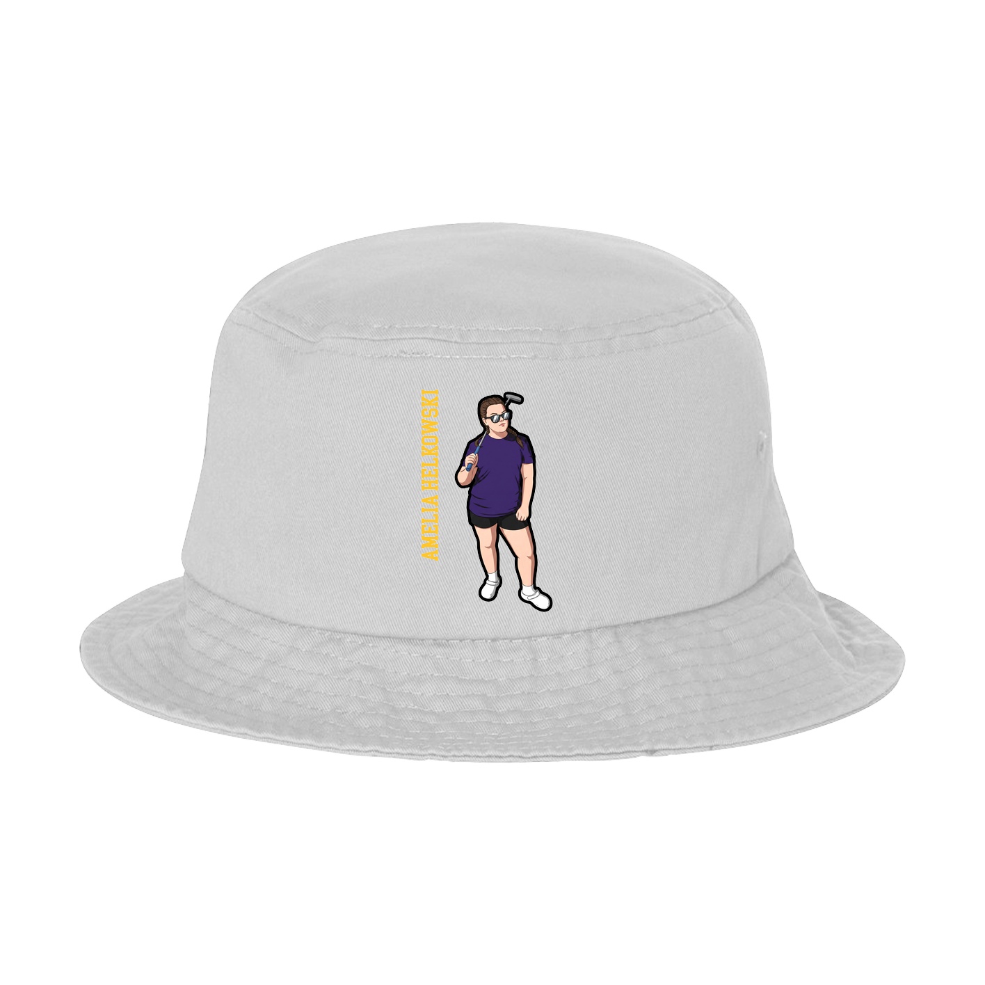 Bucket Cap — Name Vertical in White