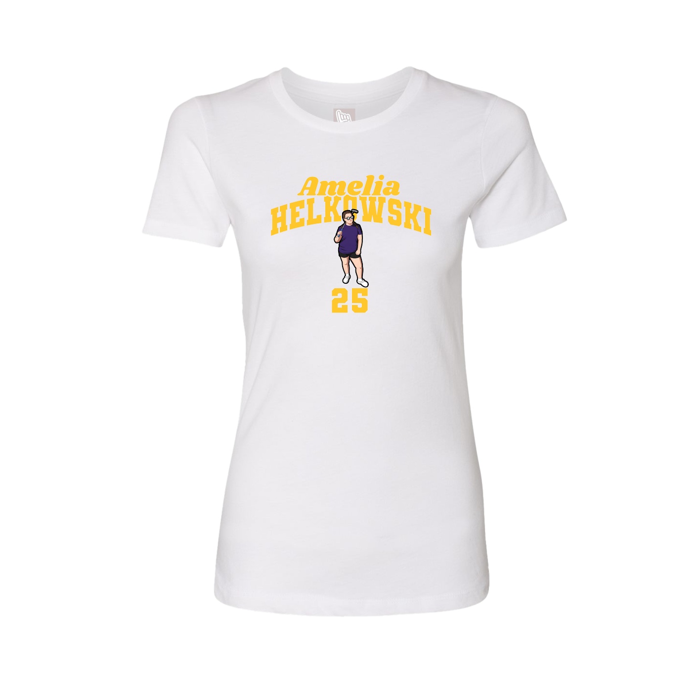 Fitted Women's Tee — Signature Arch in White