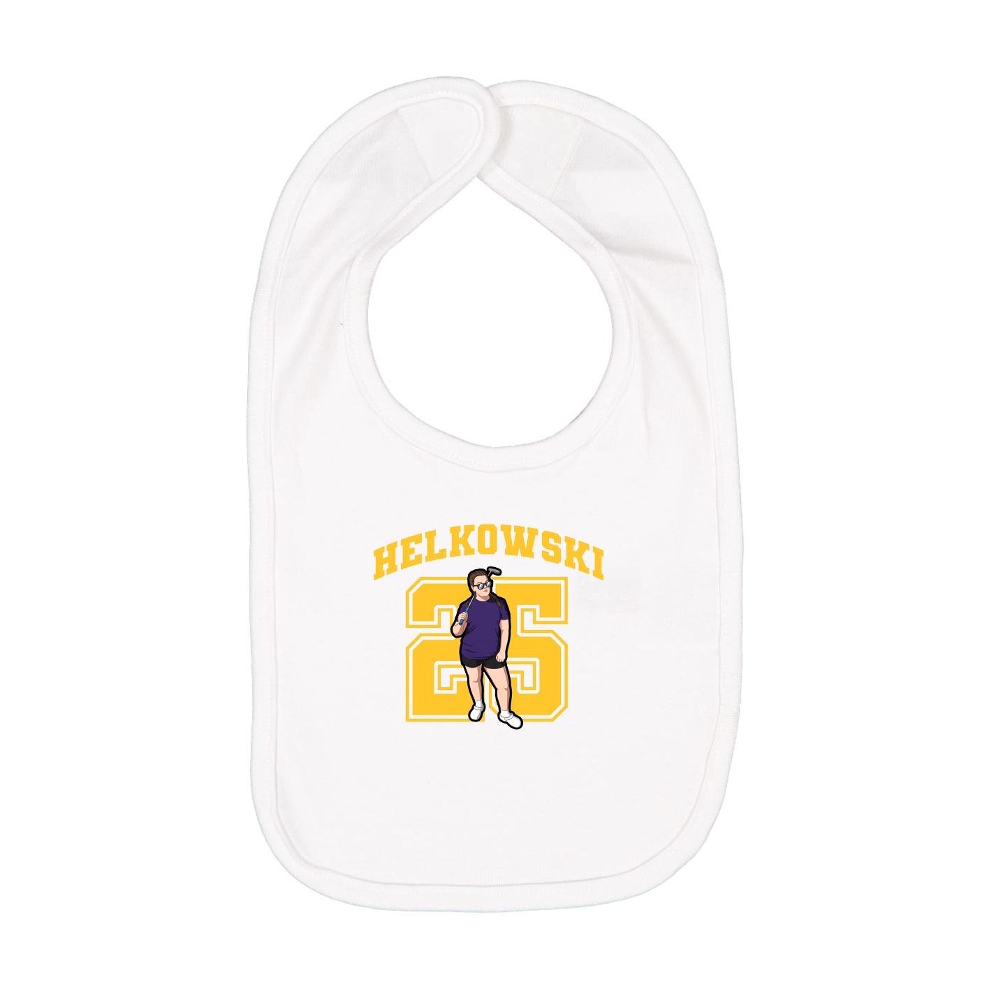Infant Bib — Number in White