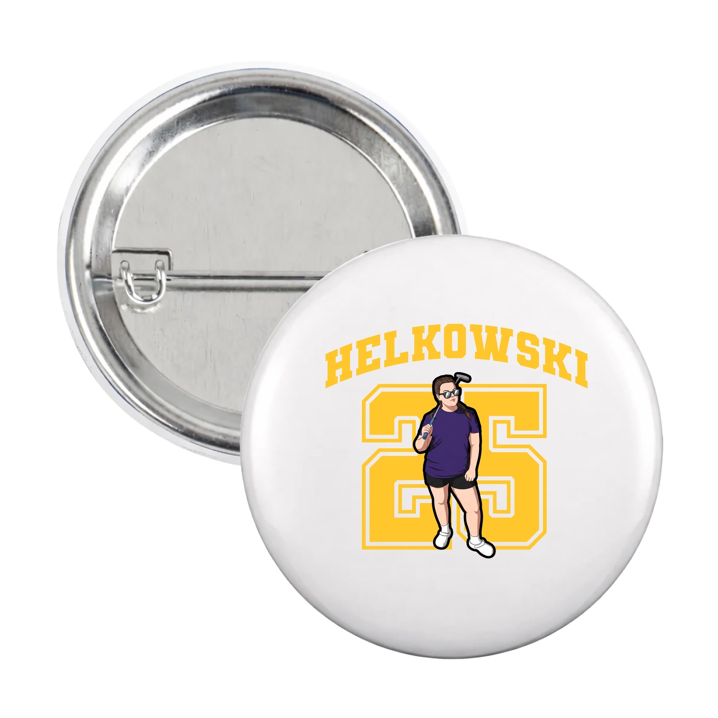 Game Day Button — Number in White